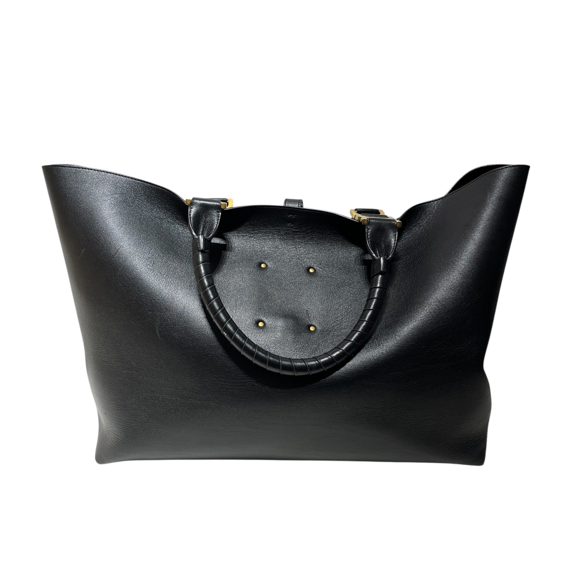 Chloe/Tote Bag/Leather/BLK/GOLD HARDWARE WRAP HANDLE view 2