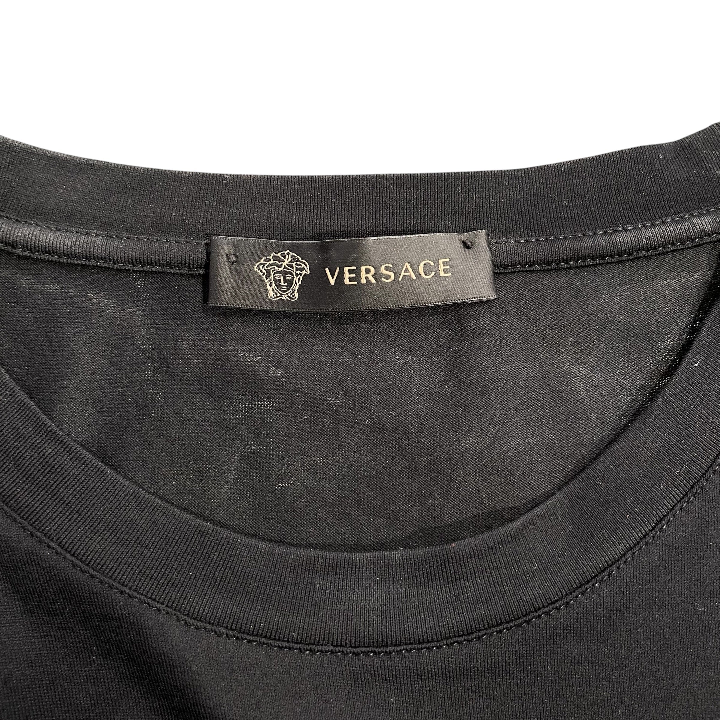 VERSACE/T-Shirt/S/Cotton/BLK/gold crystal medusa view 3