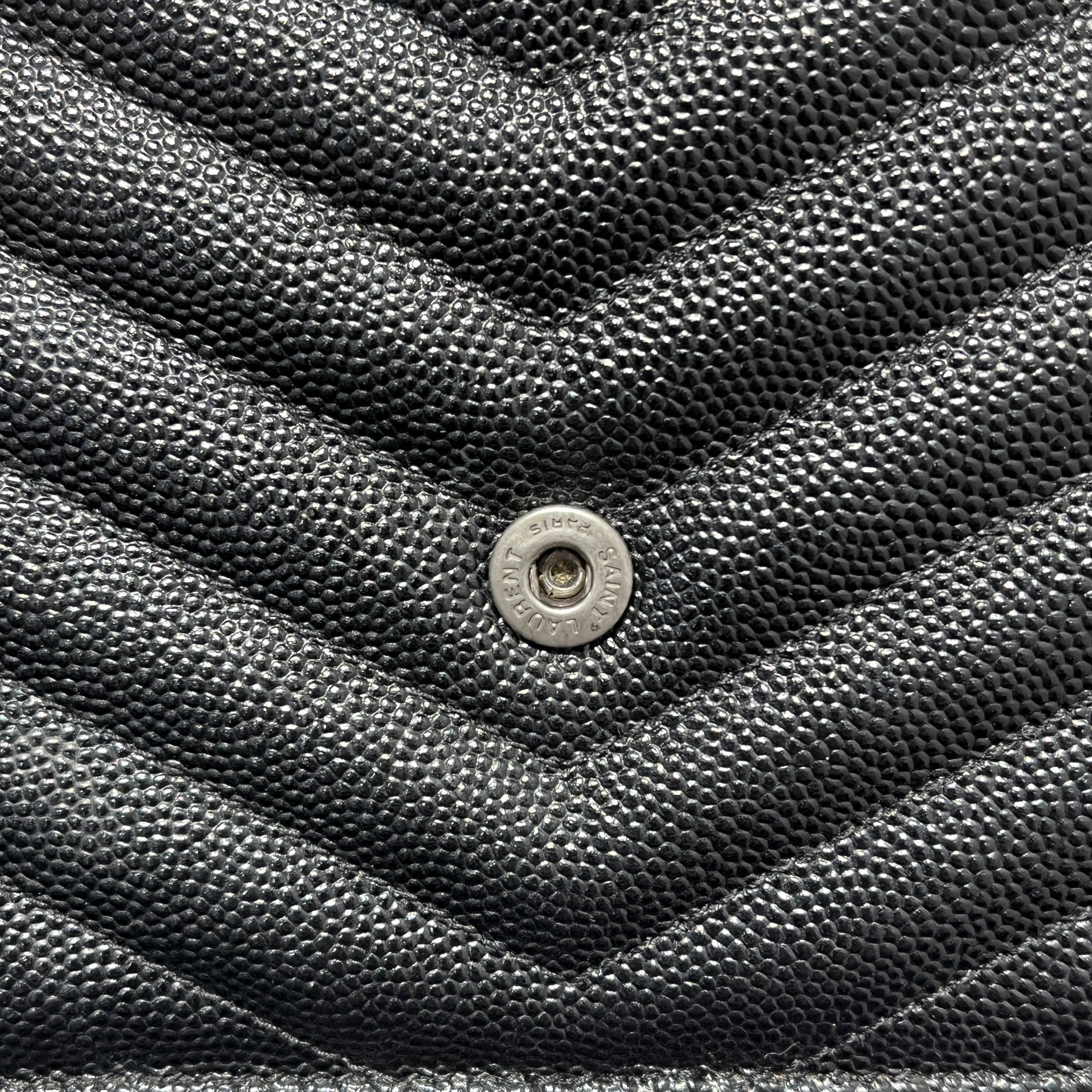 SAINT LAURENT/Cross Body Bag/Leather/BLK/Cassandre Envelope Wallet view 5