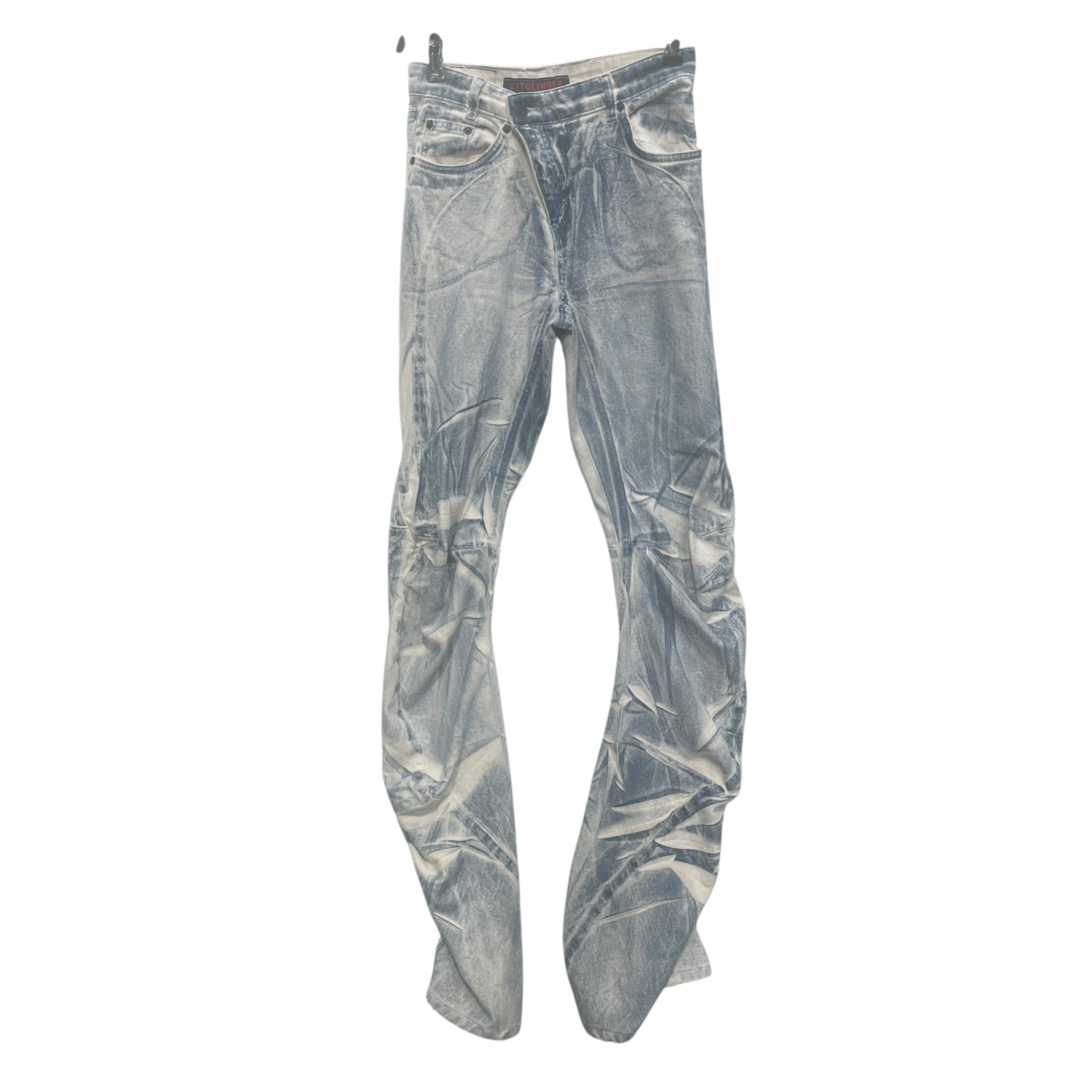 OTTOLINGER/Pants/M/Denim/BLU/High-waisted/All Over Print/CRUMPLED BLEACH PRINT view 1