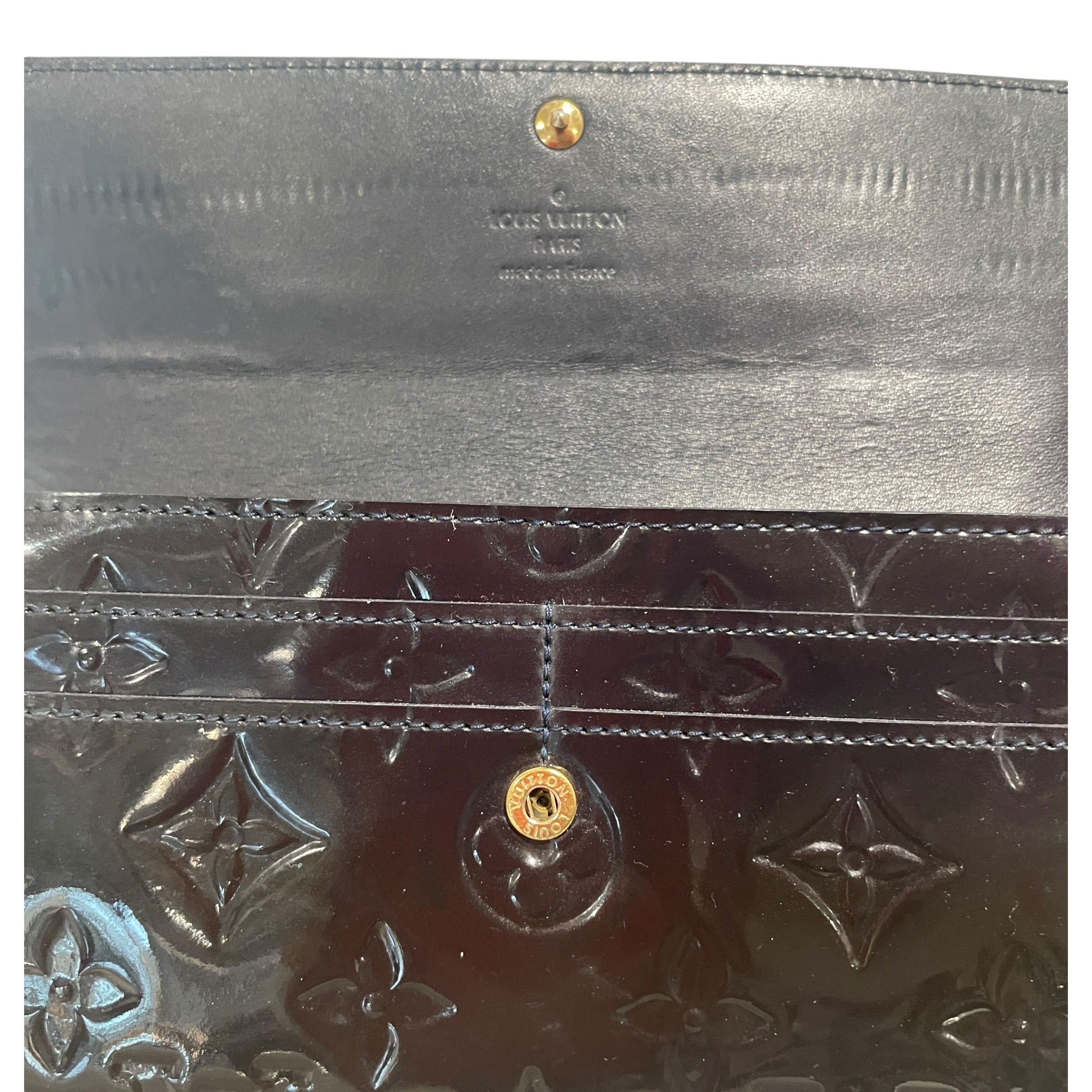 LOUIS VUITTON/Long Wallet/Monogram/Leather/BLK/L's/Vernis Sarah Wallet view 3