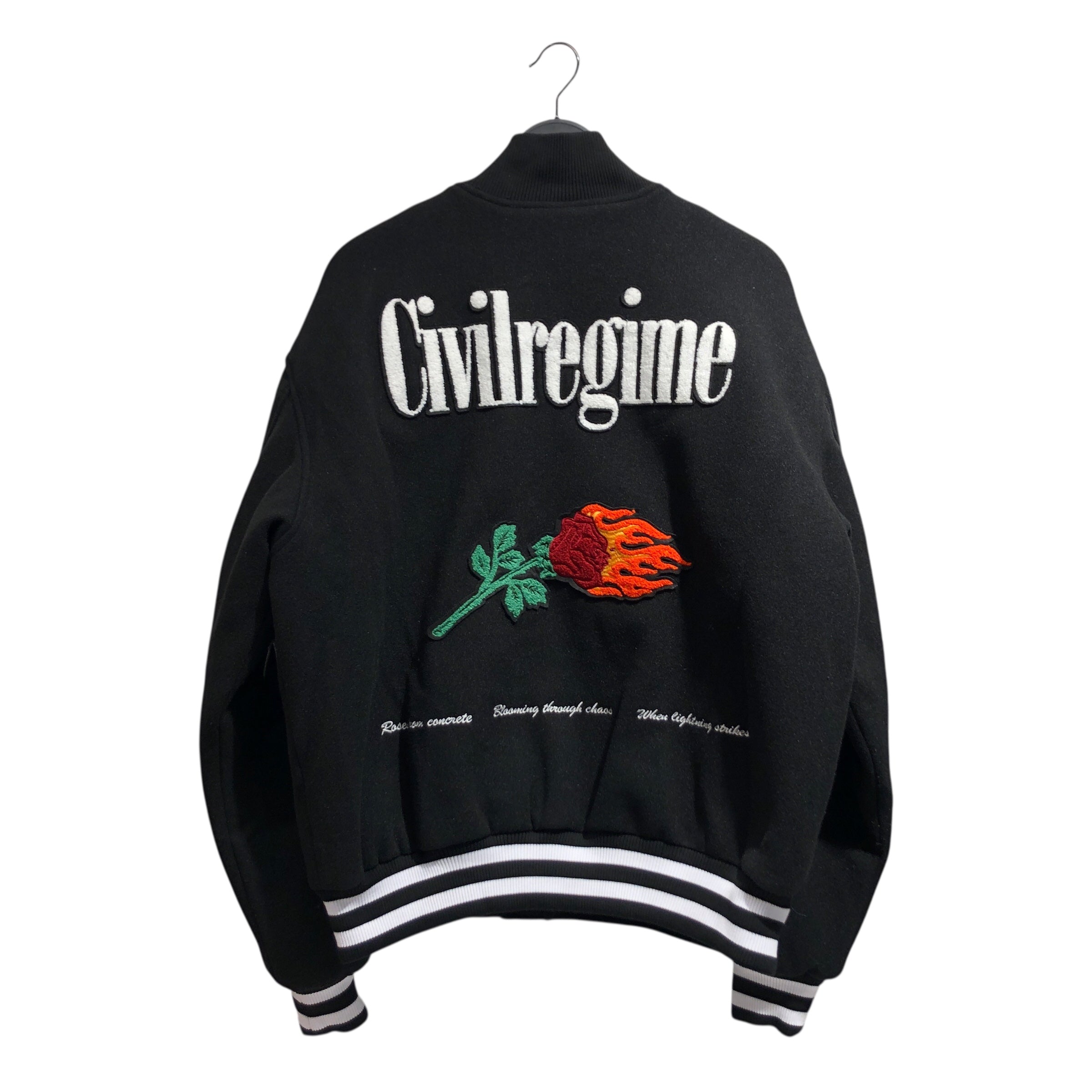 CIVIL REGIME/Baseball Jkt/L/Polyester/BLK/Graphic/ view 2