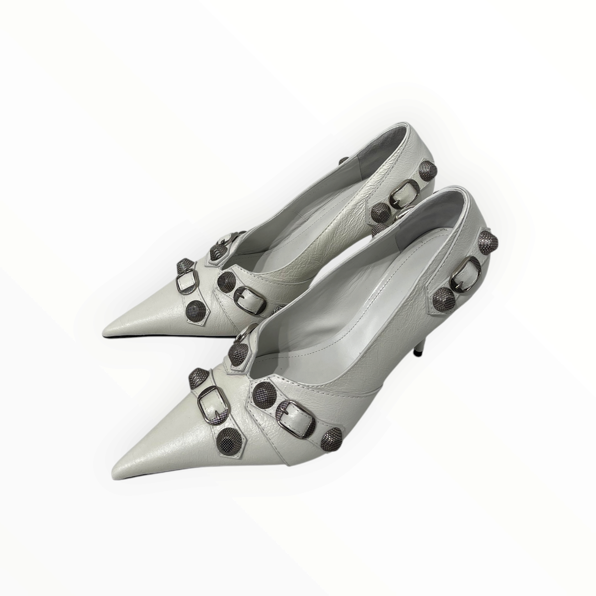 BALENCIAGA/Heels/EU 41/Leather/WHT/CAGOLE HEELS view 2