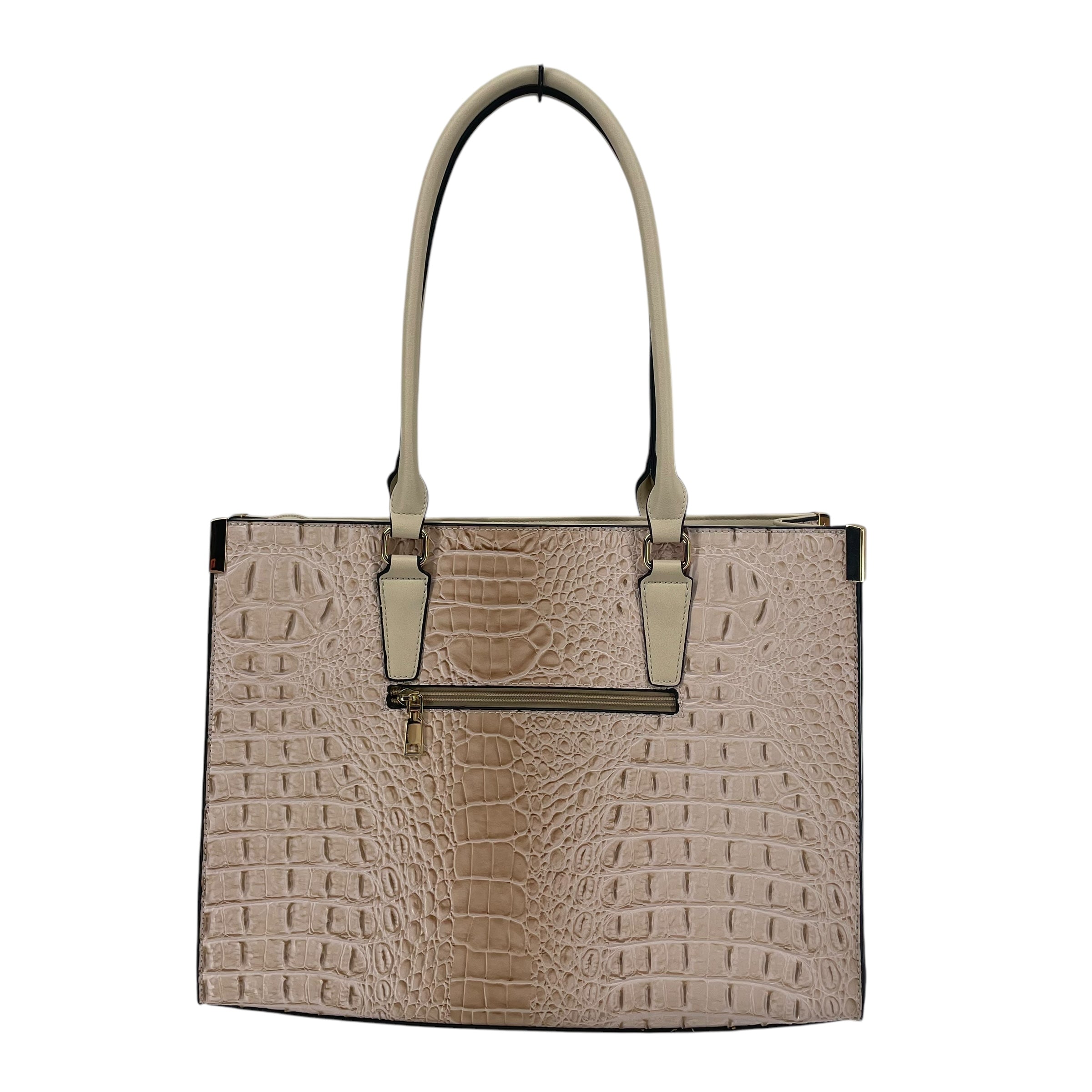 FABRIANO ITALIA/Hand Bag/Leather/BEG/CROC EMBOSSED view 1