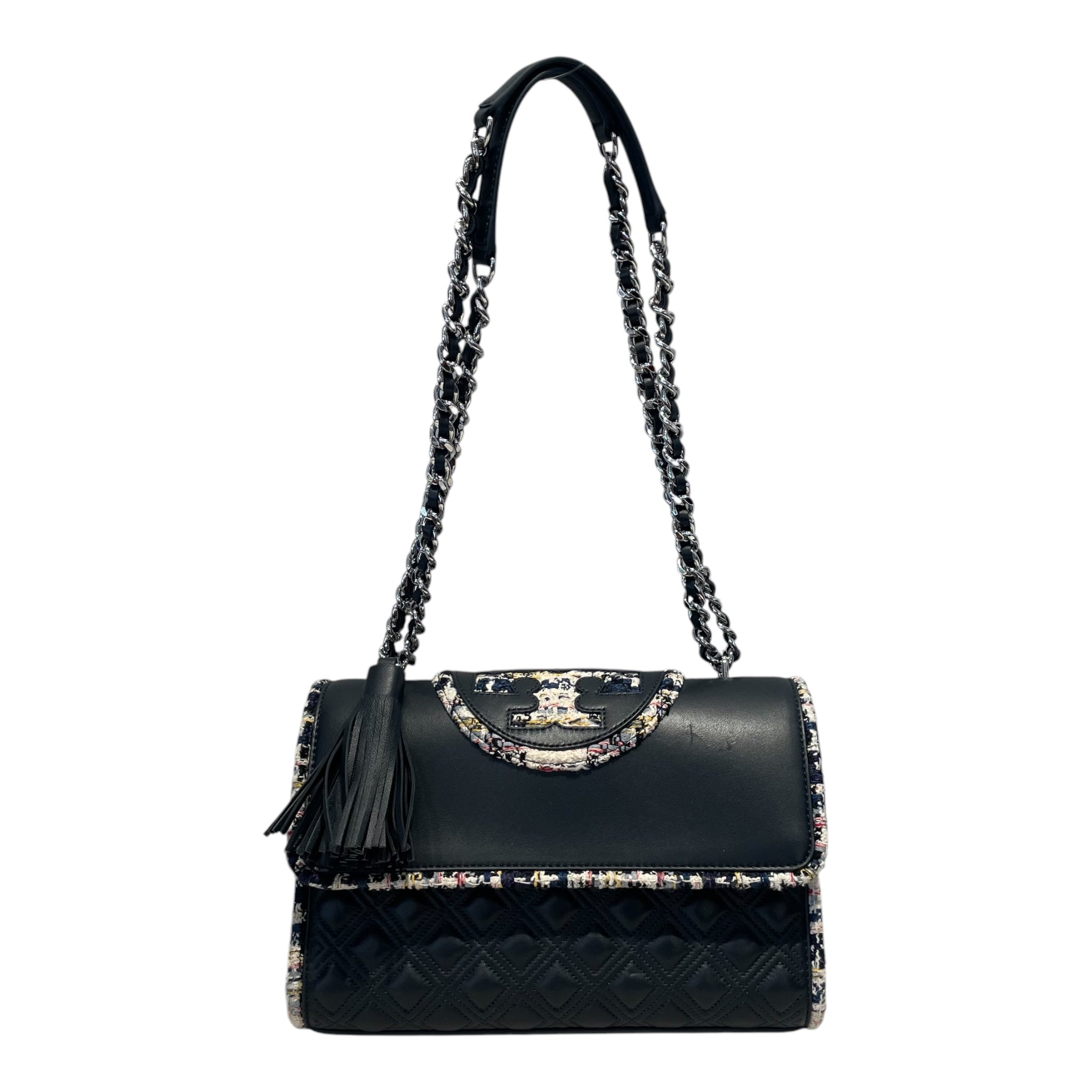 TORY BURCH/Bag/All Over Print/Leather/IDG/Fleming Tweed Trim Bag view 1