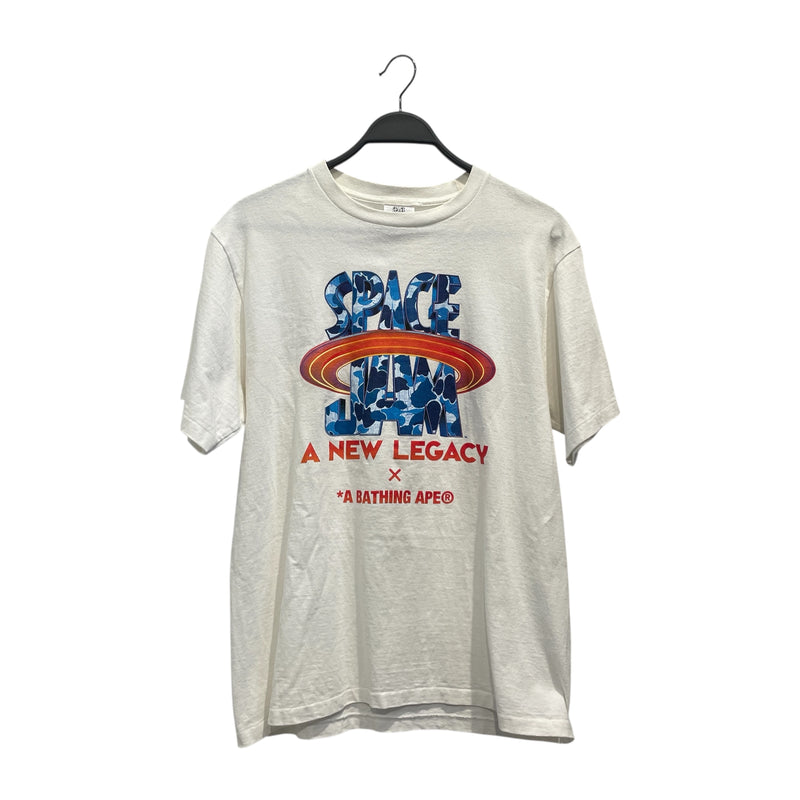 A BATHING APE/T-Shirt/L/Cotton/WHT/Graphic/Space Jam New Legacy Tee
