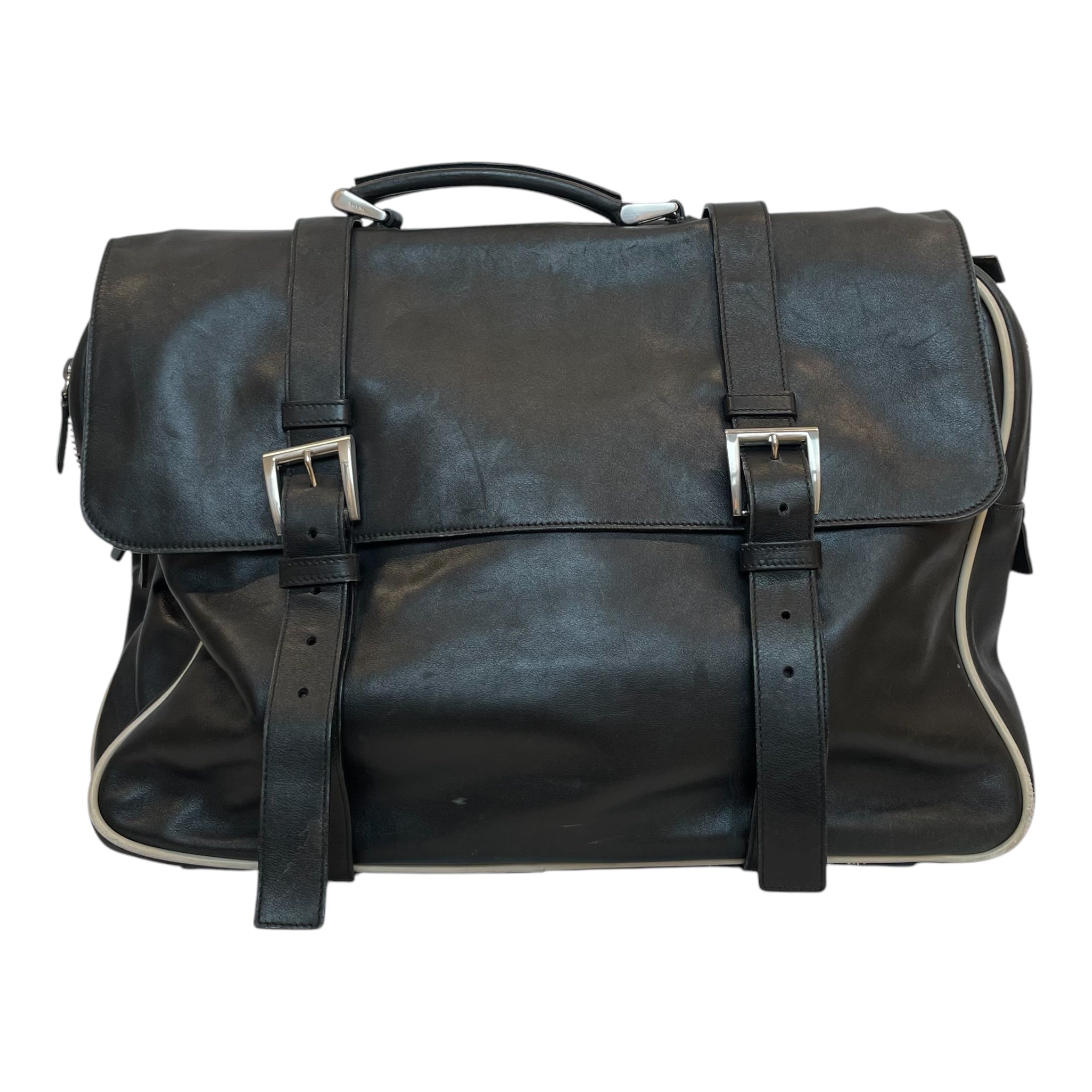 PRADA/Briefcase/Leather/BLK/#146/WHITE BORDER view 2