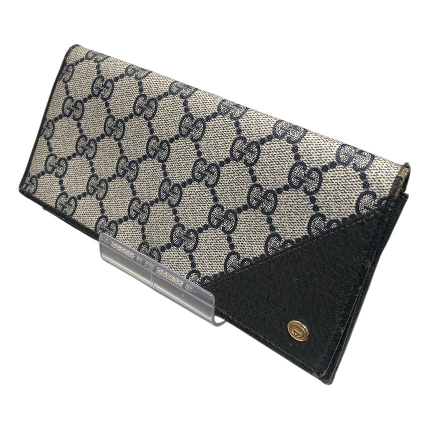 GUCCI/Bifold Wallet/Monogram/Leather/NVY/ view 1