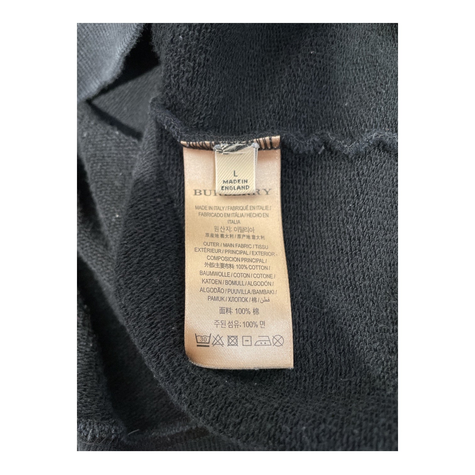 BURBERRY/Hoodie/L/Cotton/BLK/BURBERRY KINGDOM view 4