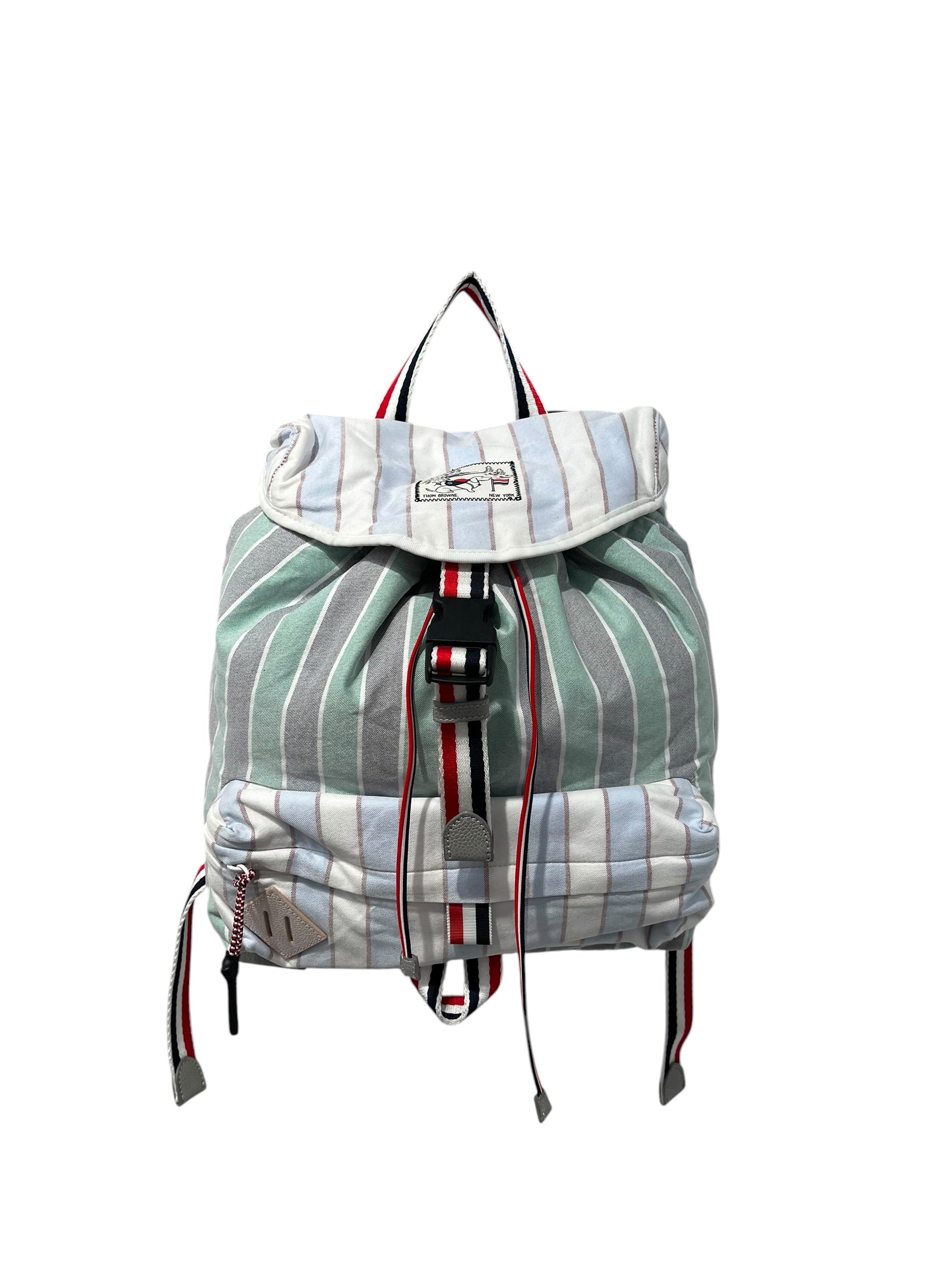 THOM BROWNE. NEW YORK/Backpack/Stripe/Cotton/GRN/SAMPLE BAG view 1