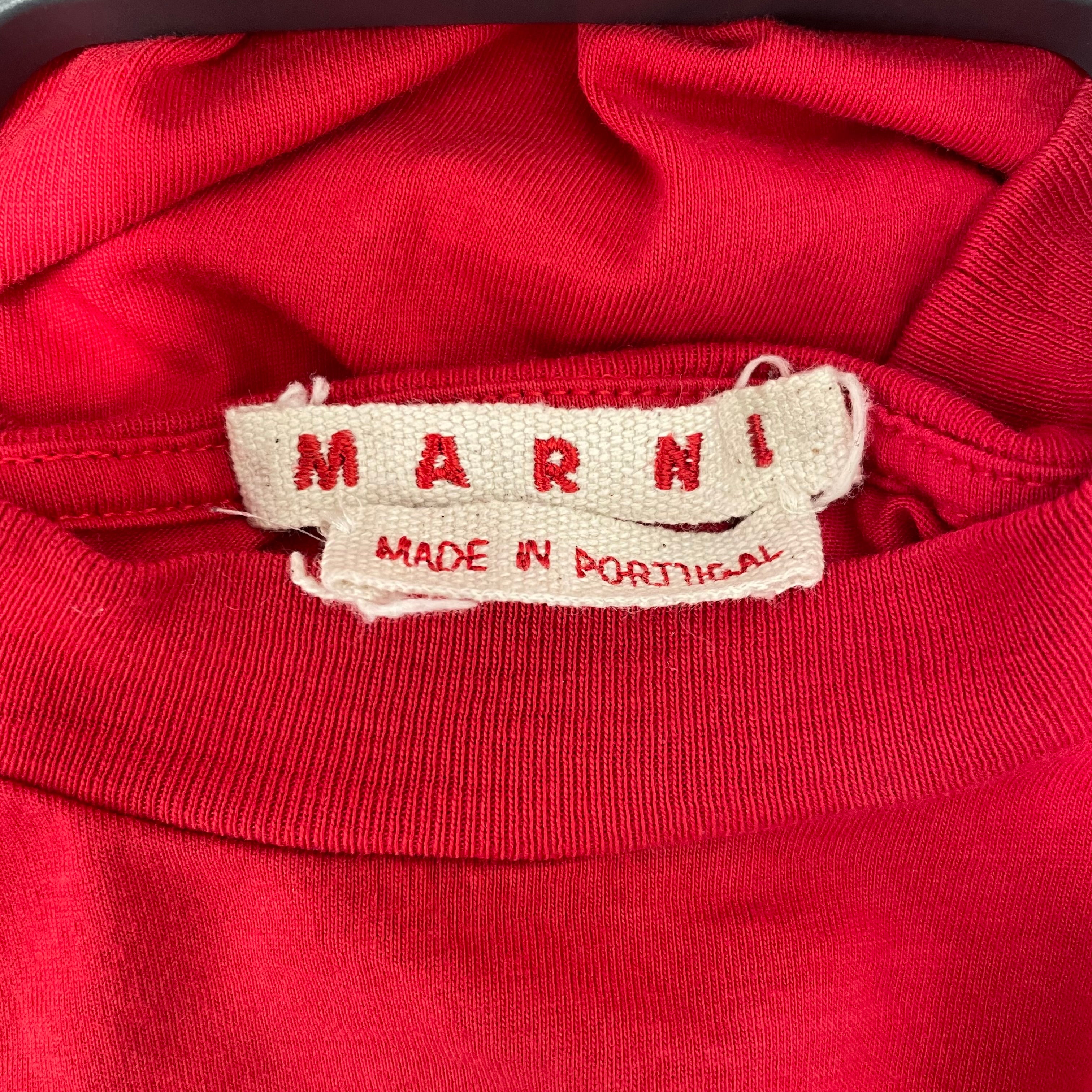 MARNI/T-Shirt/48/Cotton/RED/WHITEWRITING view 3
