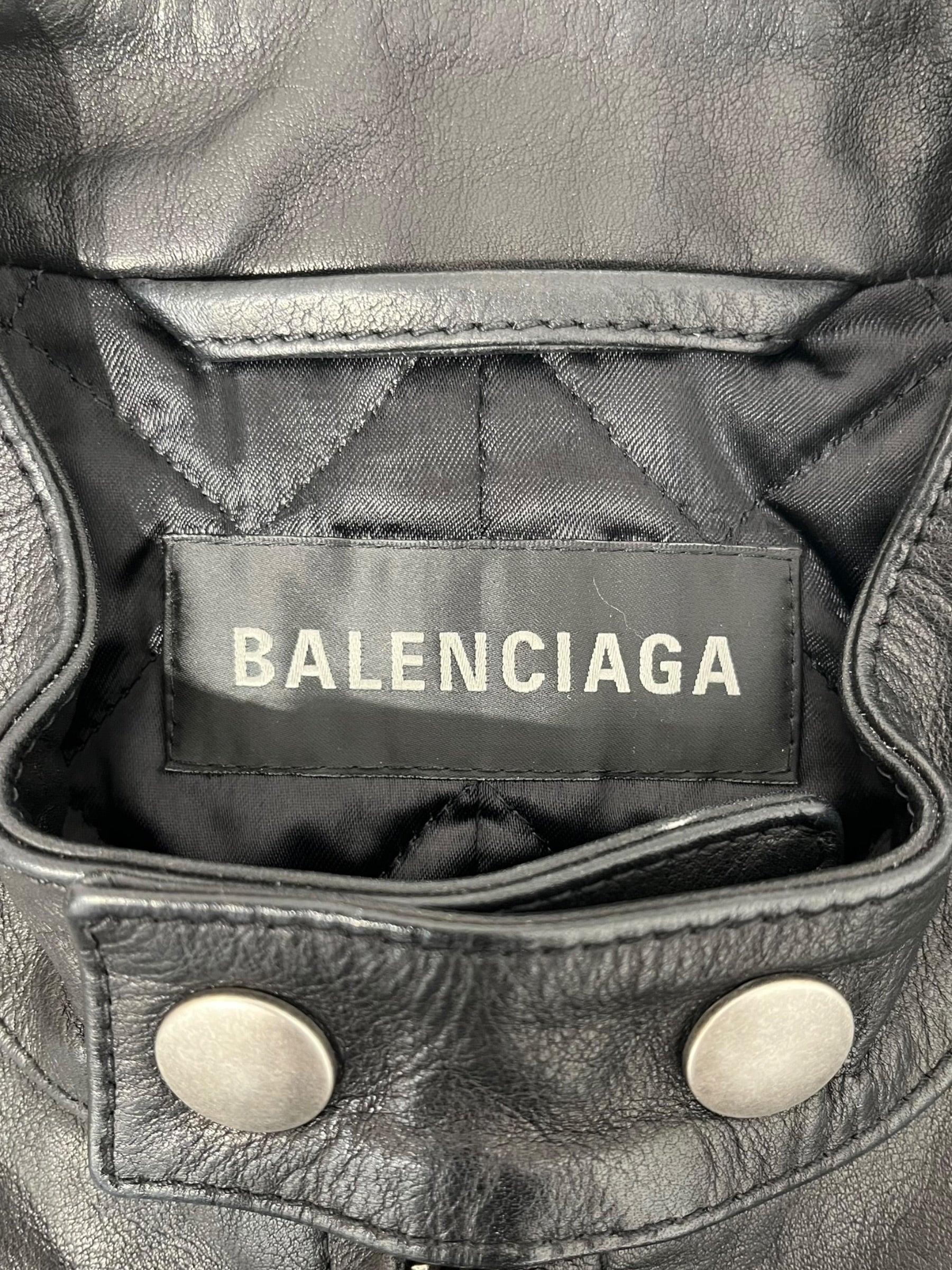 BALENCIAGA/Leather Jkt/40/Leather/BLK/JP57 2023 01066 view 4