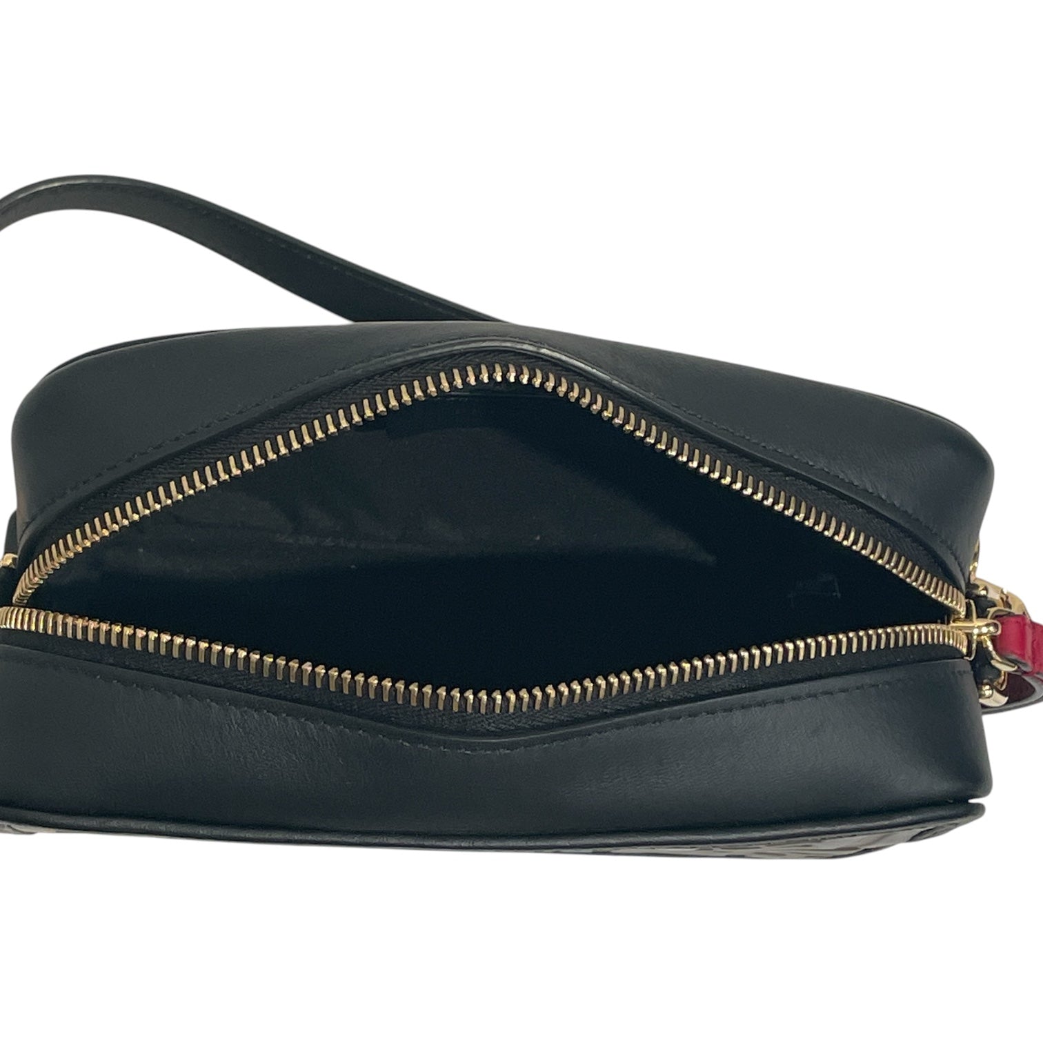 FENDI/Cross Body Bag/Monogram/Leather/BLK/Zucca FF Embossed Camera view 3