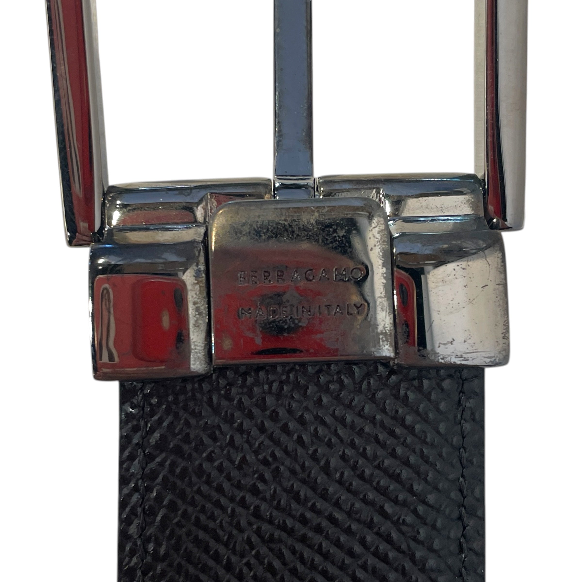 Salvatore Ferragamo/Belt/Leather/BRW/Textured with Gancini view 3