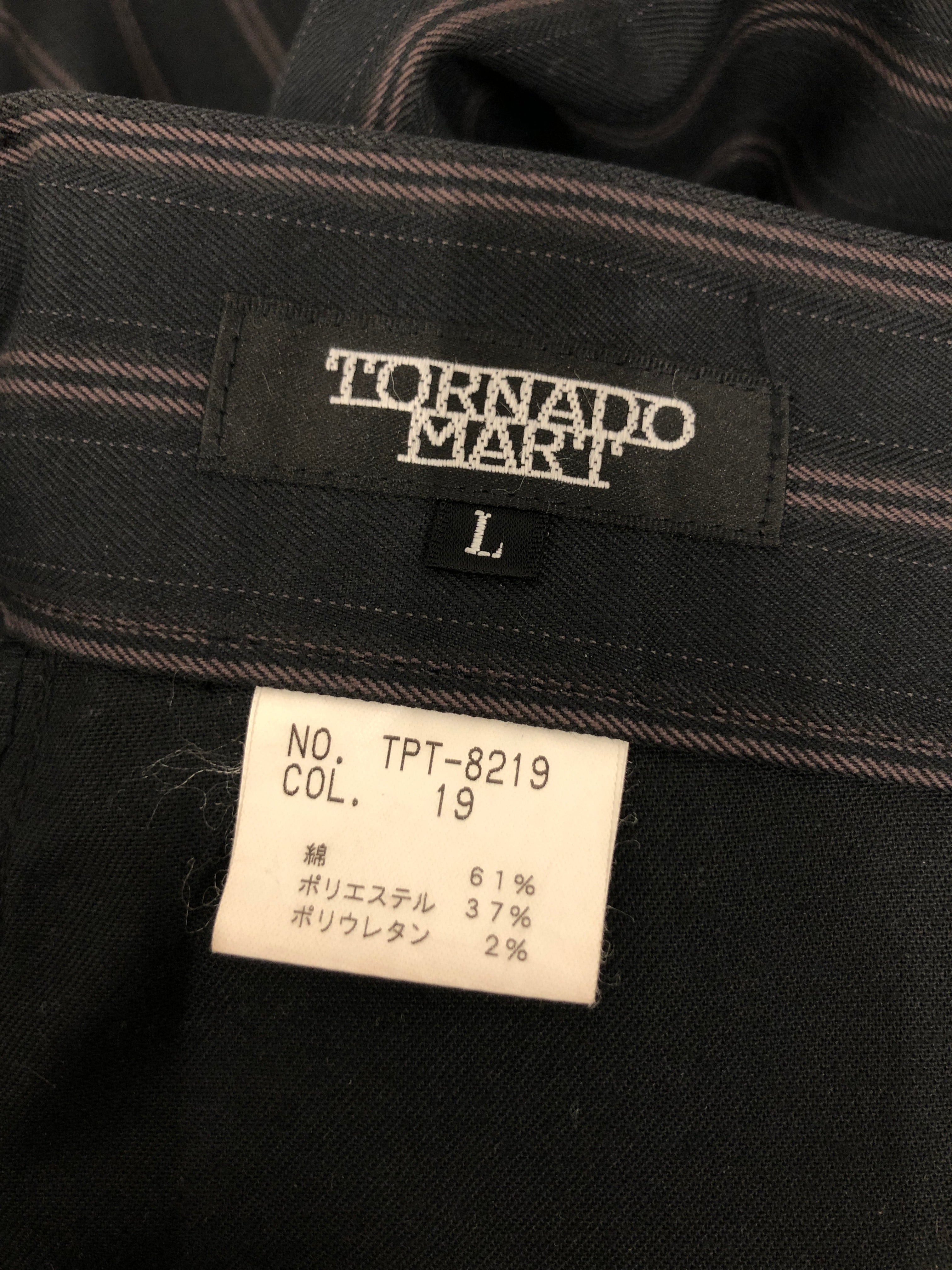 TORNADO MART/Bottoms/L/Stripe/Cotton/BLK/Flared Pants/Gold Hardware view 5