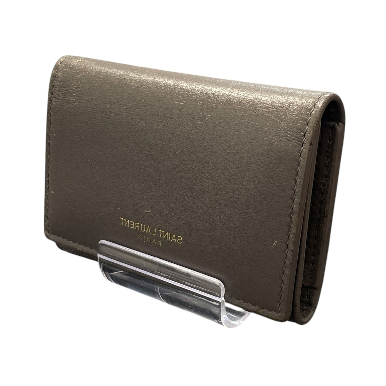 SAINT LAURENT/Trifold Wallet/Leather/GRY/key holder view 1