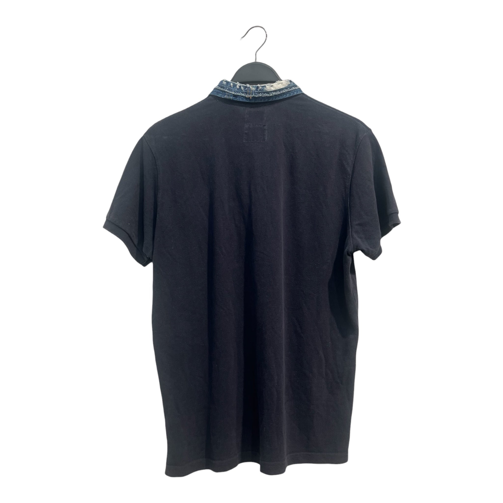 DIESEL/Polo Shirt/L/Cotton/NVY/denim collar view 2