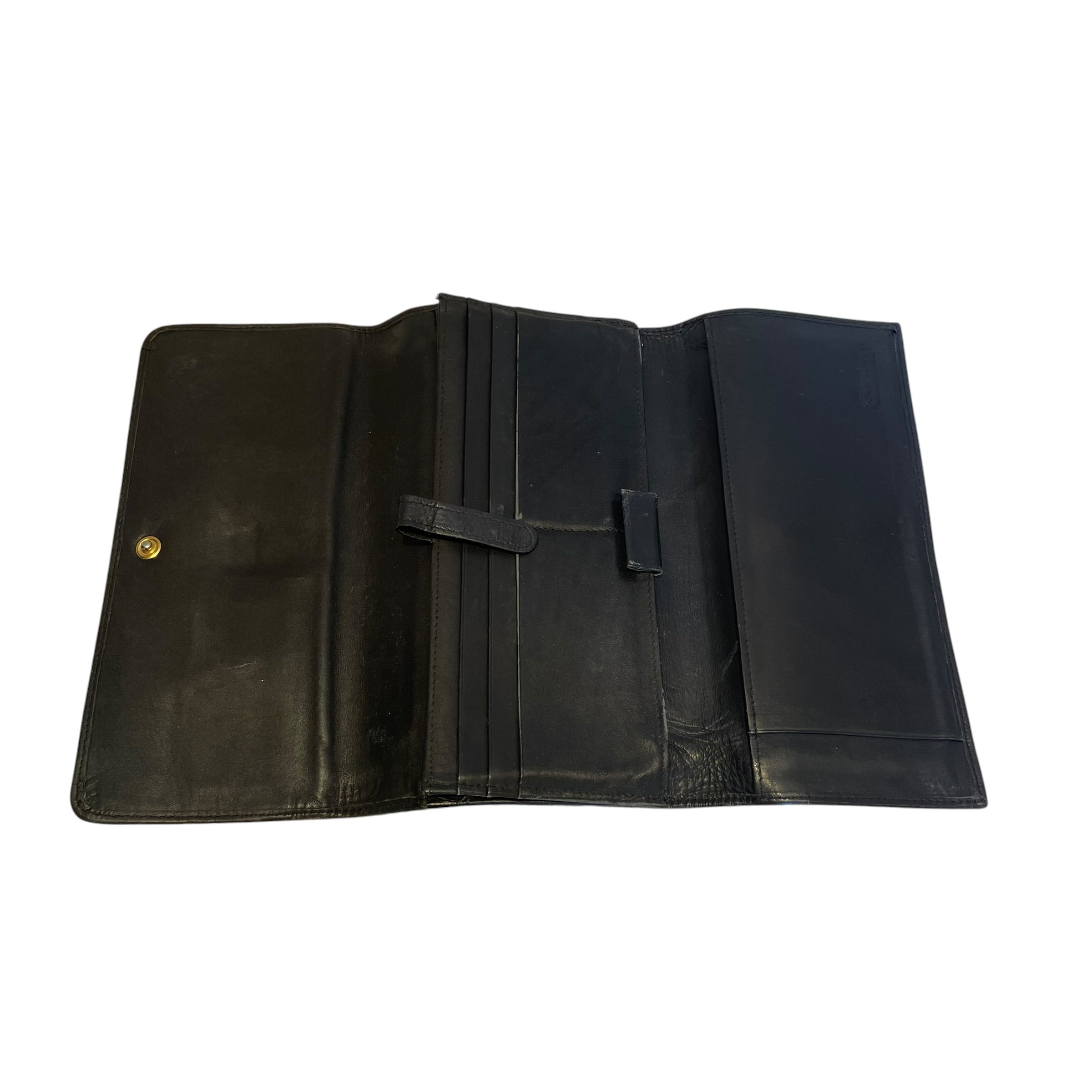 COACH/Coin Wallet/Leather/BLK/L's/gld hard/2 zippers/blk inside view 3
