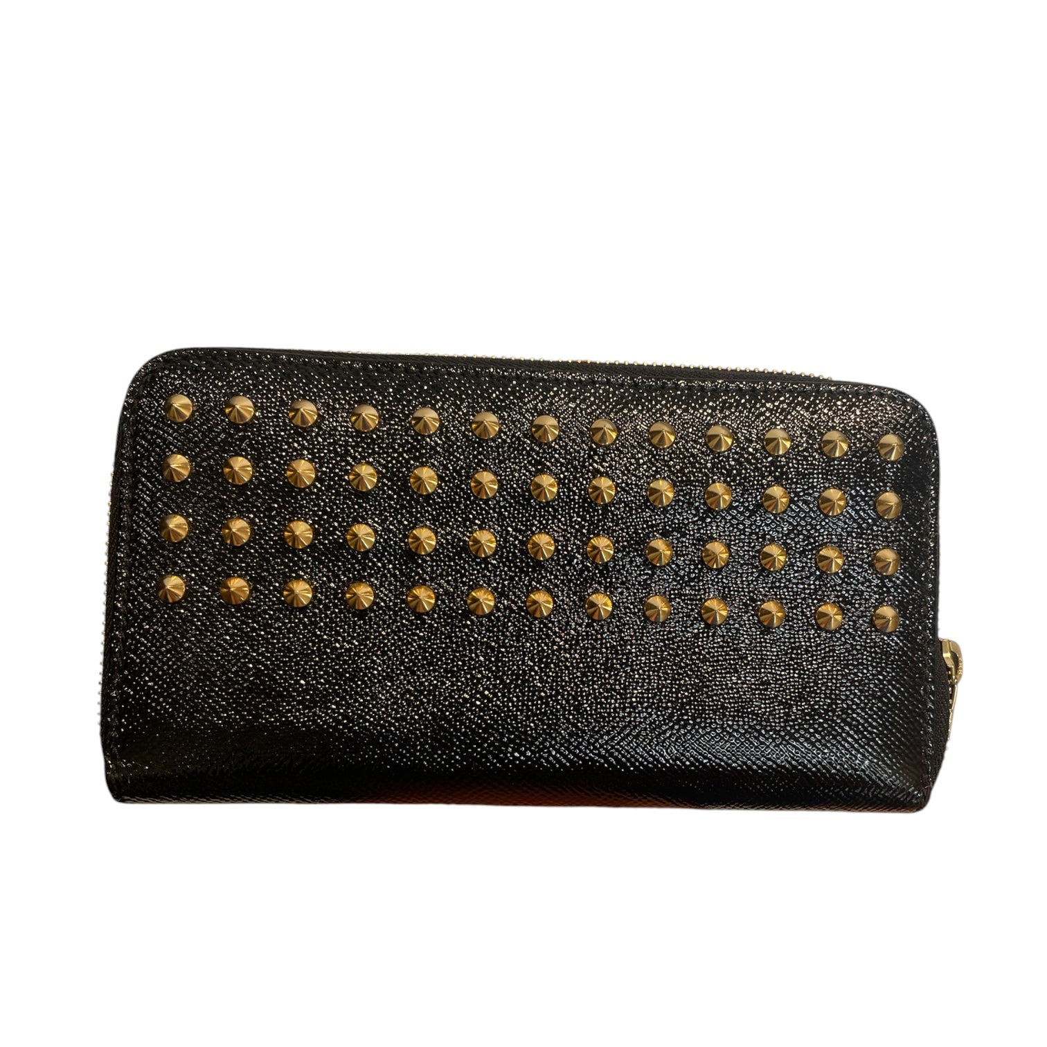 BURBERRY/Wallet/Leather/BLK/L's/GLD STUDS ALL OVER, ZIPPER view 2
