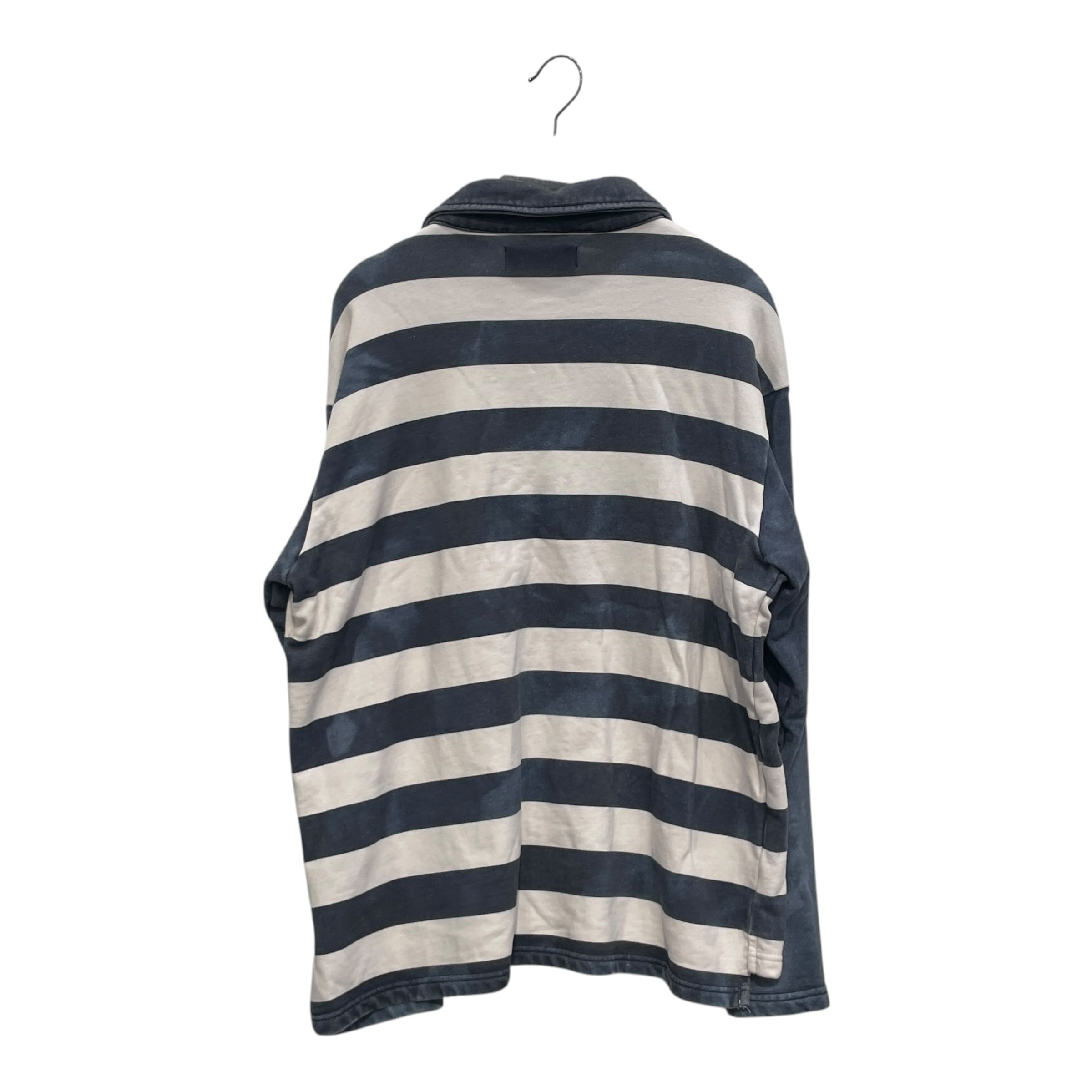 MARTINE ROSE/Zip Up Hoodie/S/Stripe/Cotton/NVY/QUARTER ZIP view 2