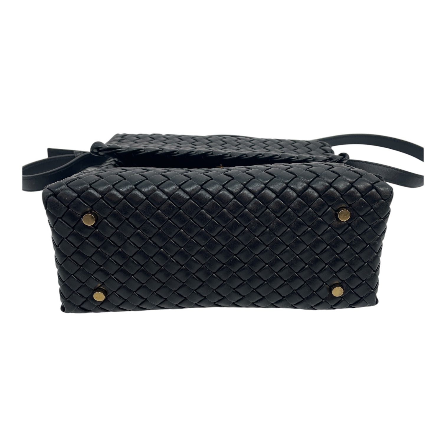 BOTTEGA VENETA/Cross Body Bag/Leather/BLK/PATTI TOP HANDLE\WOVEN view 7