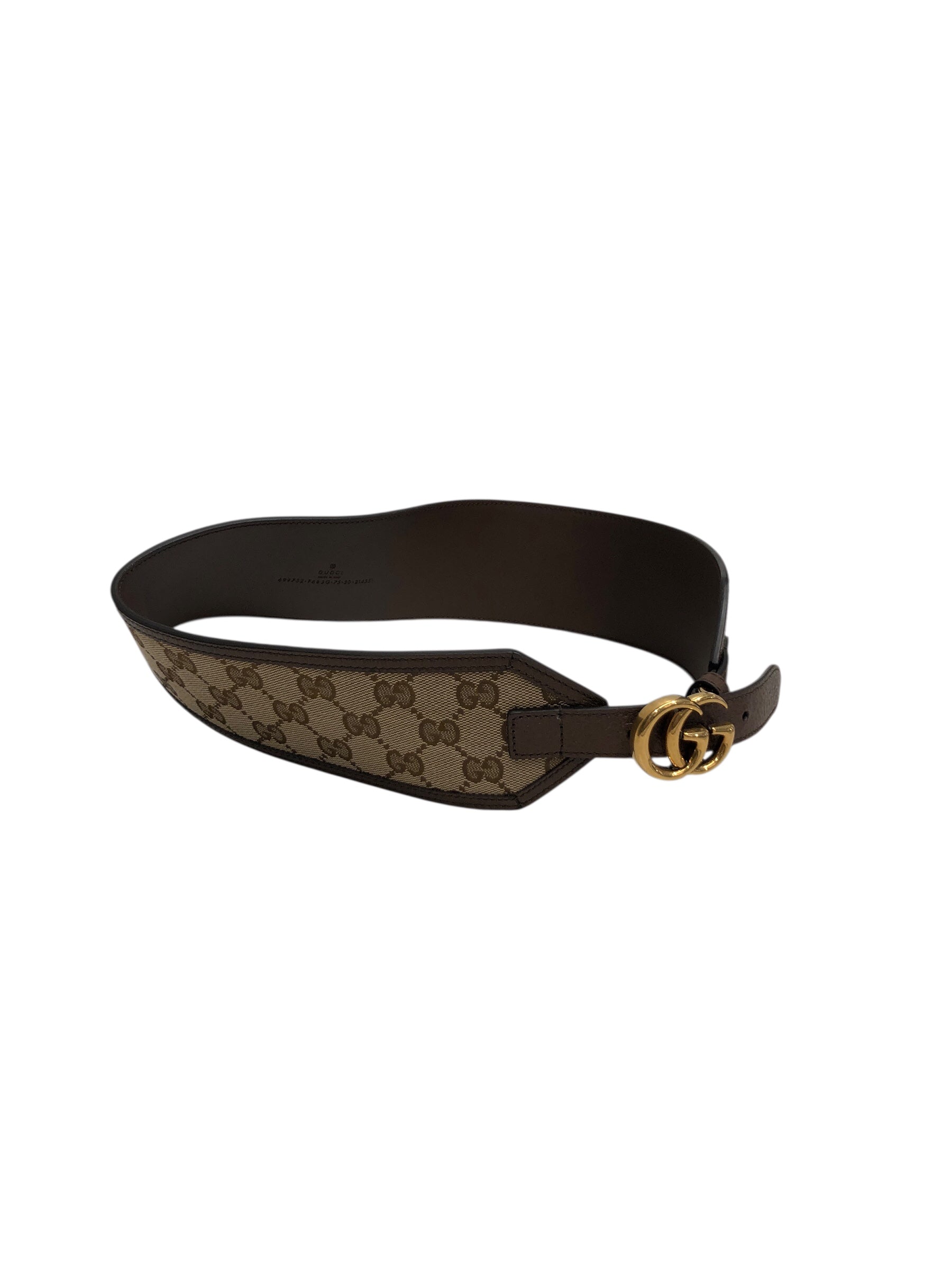 GUCCI/Belt/Monogram/BEG/marmont wide belt w/brown view 1