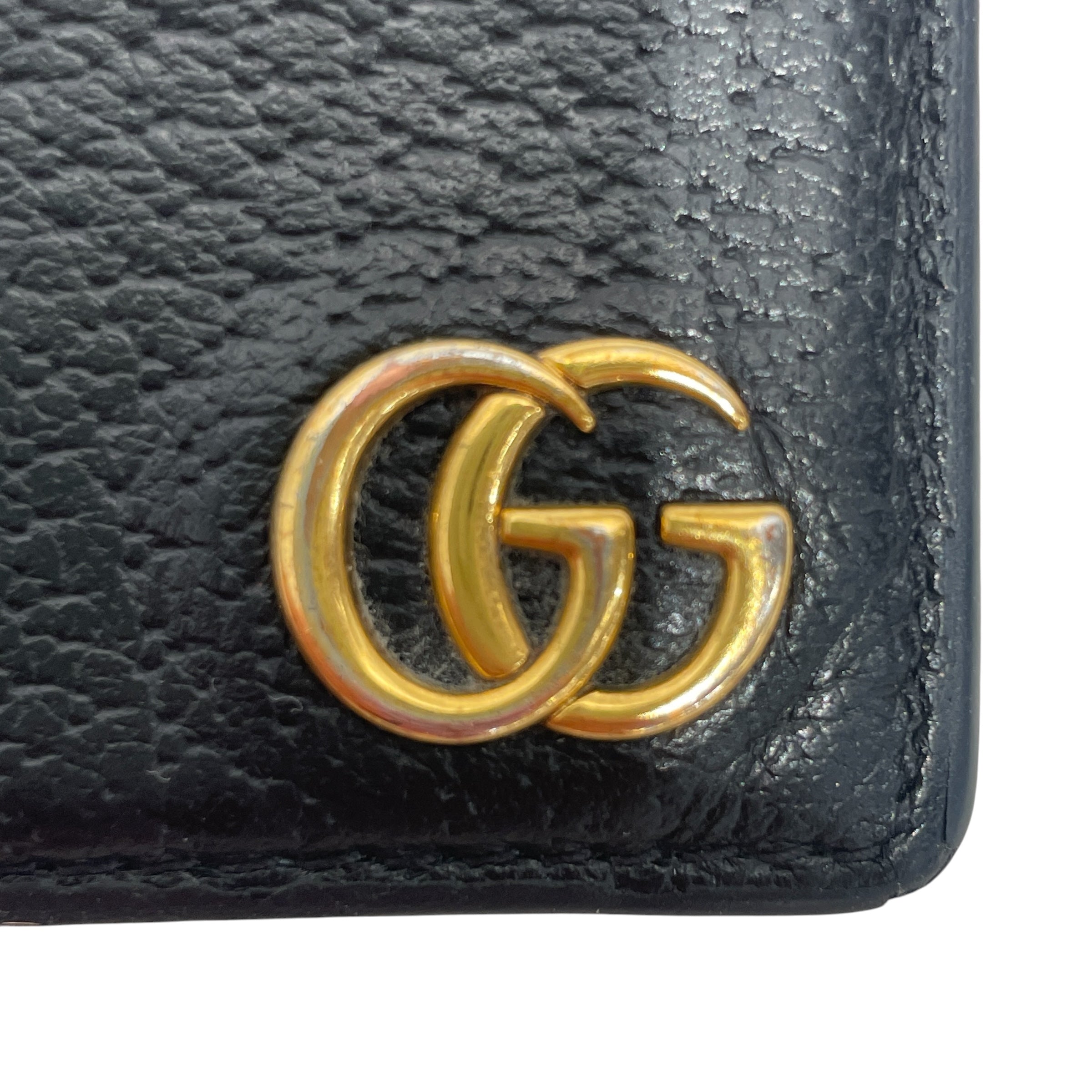 GUCCI/Card Case/Leather/BLK/GG Logo Plain Leather Cardhold view 4