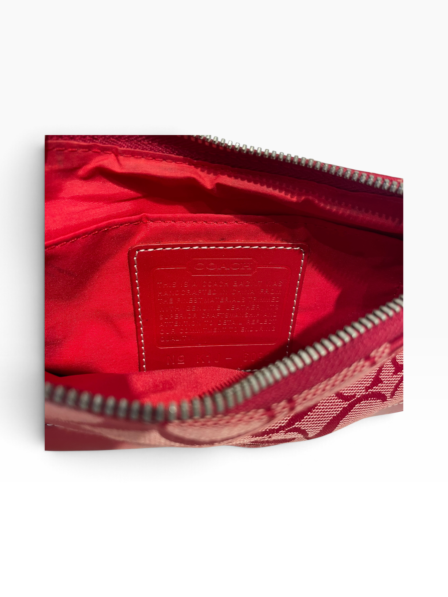 COACH/Hand Bag/Monogram/Cotton/RED/Small Demi Handbag view 4