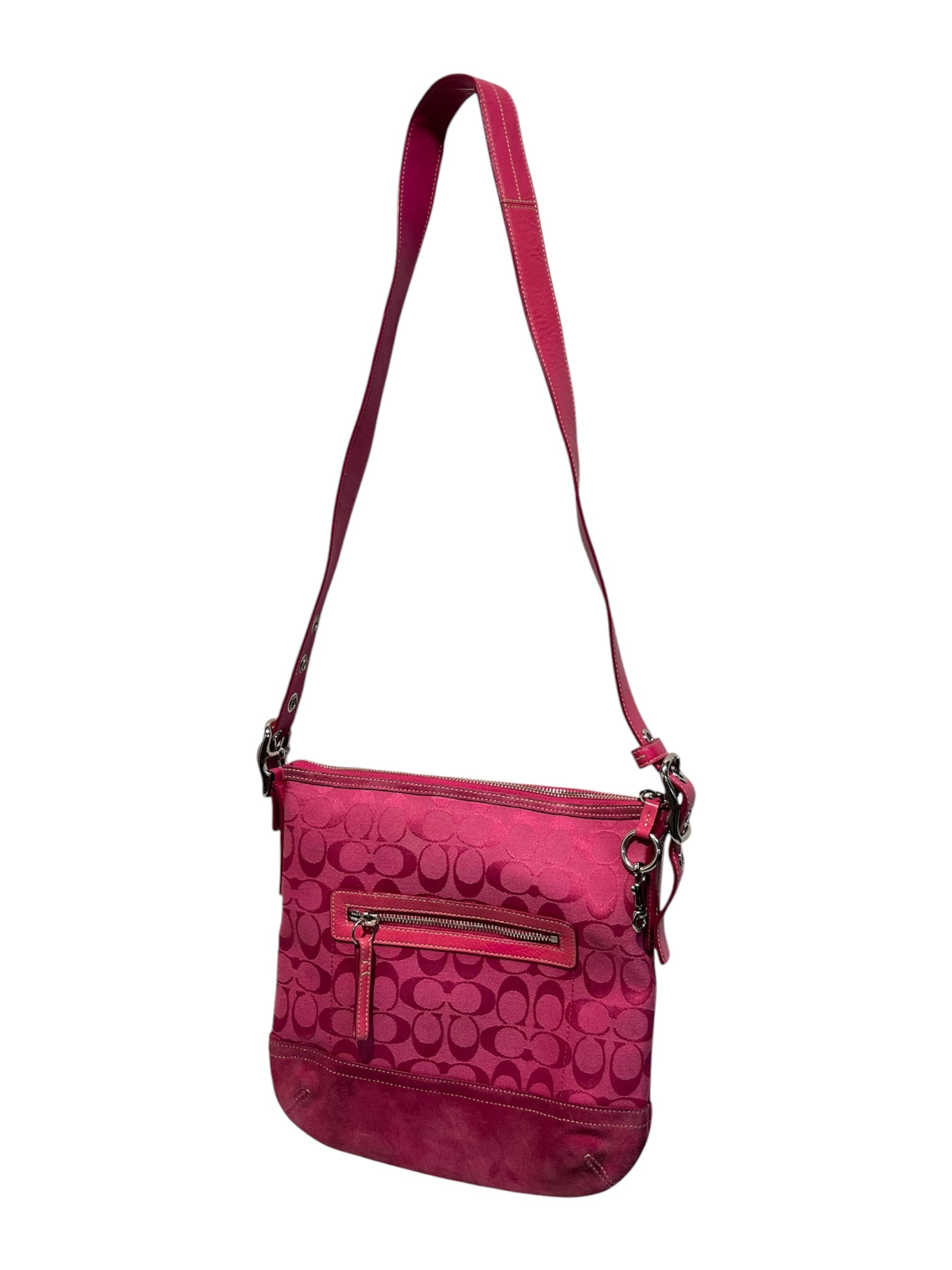COACH/Cross Body Bag/Monogram/Cotton/PNK/ view 2