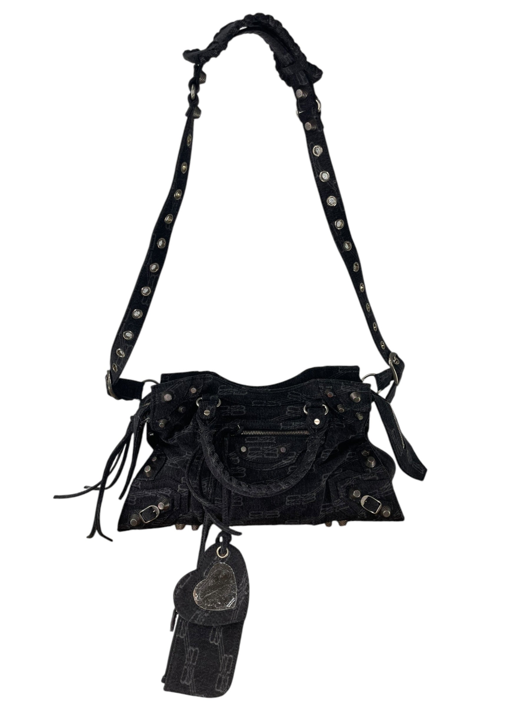 BALENCIAGA/Cross Body Bag/Monogram/Denim/GRY/NEO CITY MONOGRAM DENIM CITY view 1