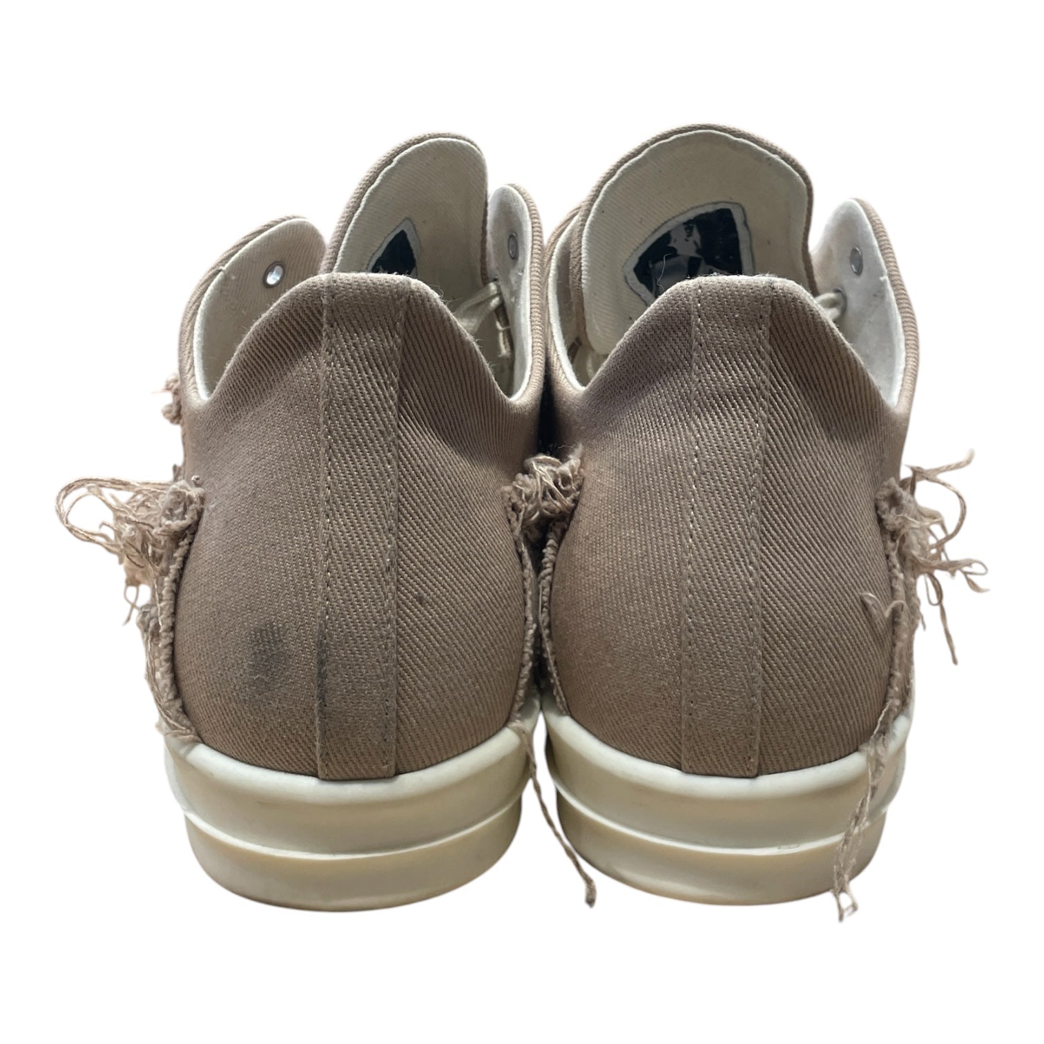 RICK OWENS DRKSHDW/Low-Sneakers/US 13/Cotton/BEG/LOOSE THREADS/WHITE LACES view 4