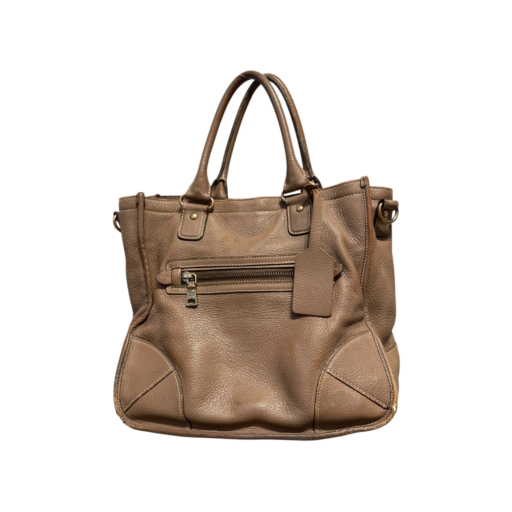 PRADA/Cross Body Bag/Leather/BRW/cross bag view 2