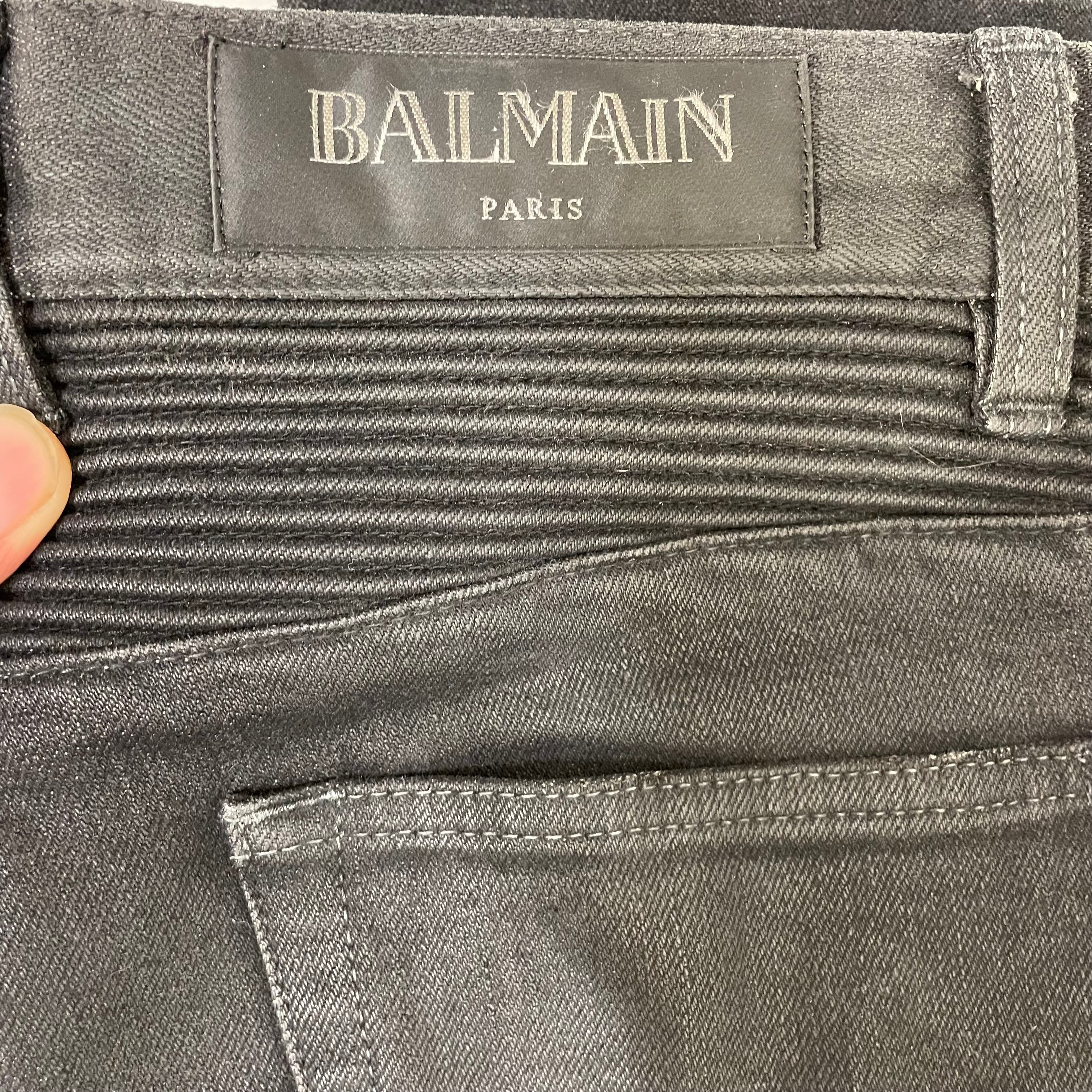 BALMAIN/Skinny Pants/29/Denim/BLK/BIKER JEANS view 4