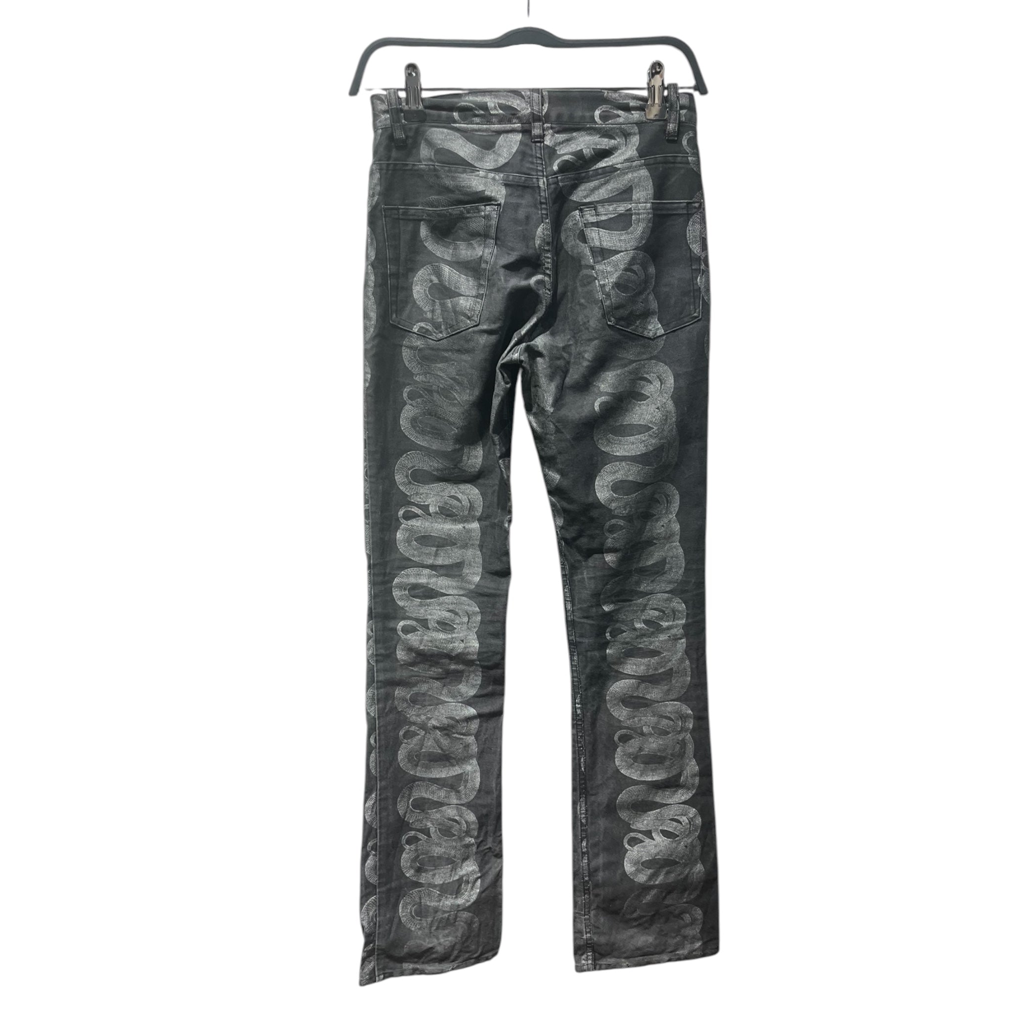 HYSTERIC GLAMOUR/Skinny Pants/S/All Over Print/Cotton/GRY/Button Fly/1998 SNAKE PRINT view 2