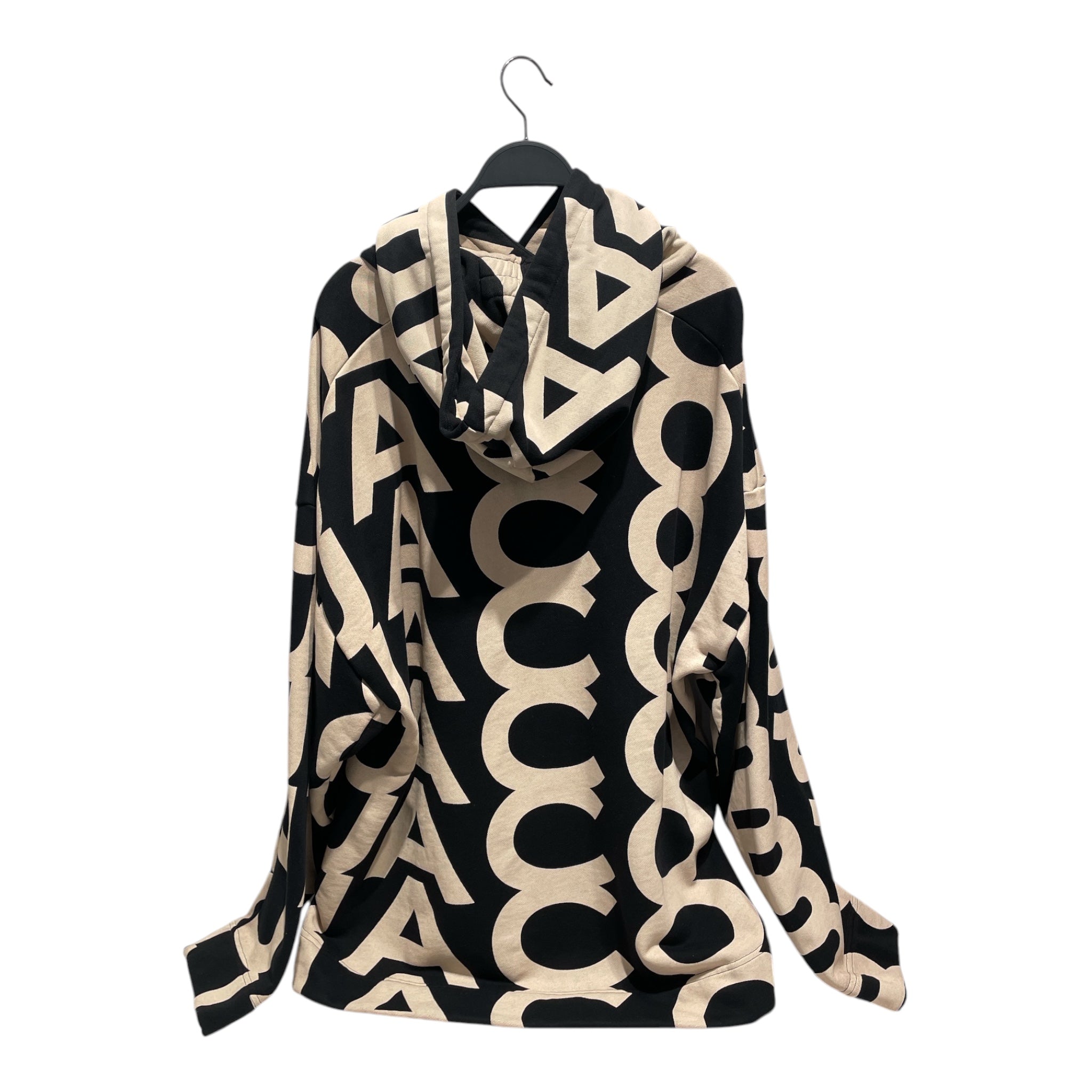 MARC JACOBS/Hoodie/S/All Over Print/Cotton/BLK/Oversized All Over Logo Hoodie view 2