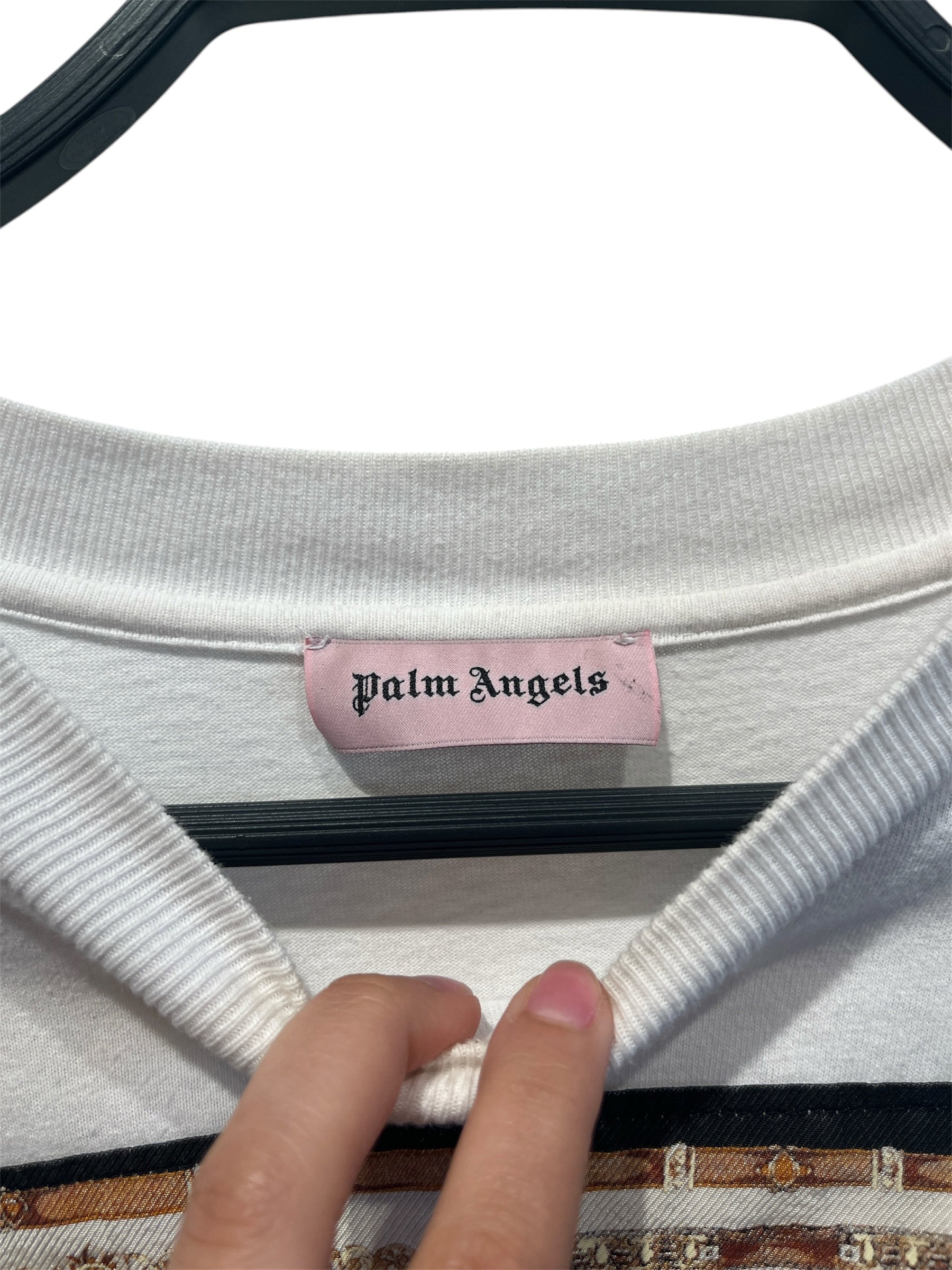 Palm Angels/T-Shirt/XL/Cotton/WHT/SQUARE BROWN DEER & SADDLE view 3