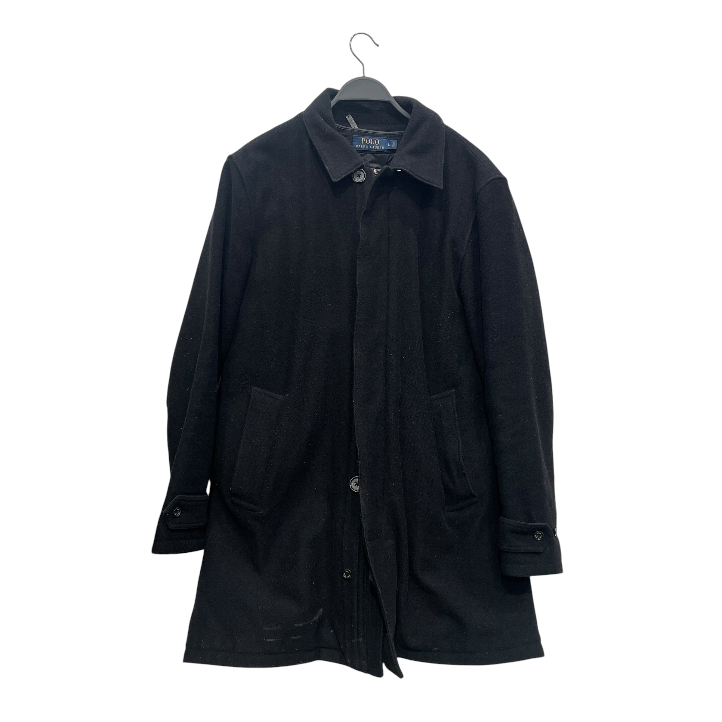 POLO RALPH LAUREN/Jacket/L/Wool/BLK/PRL WOOL COAT WITH REM LINING view 1
