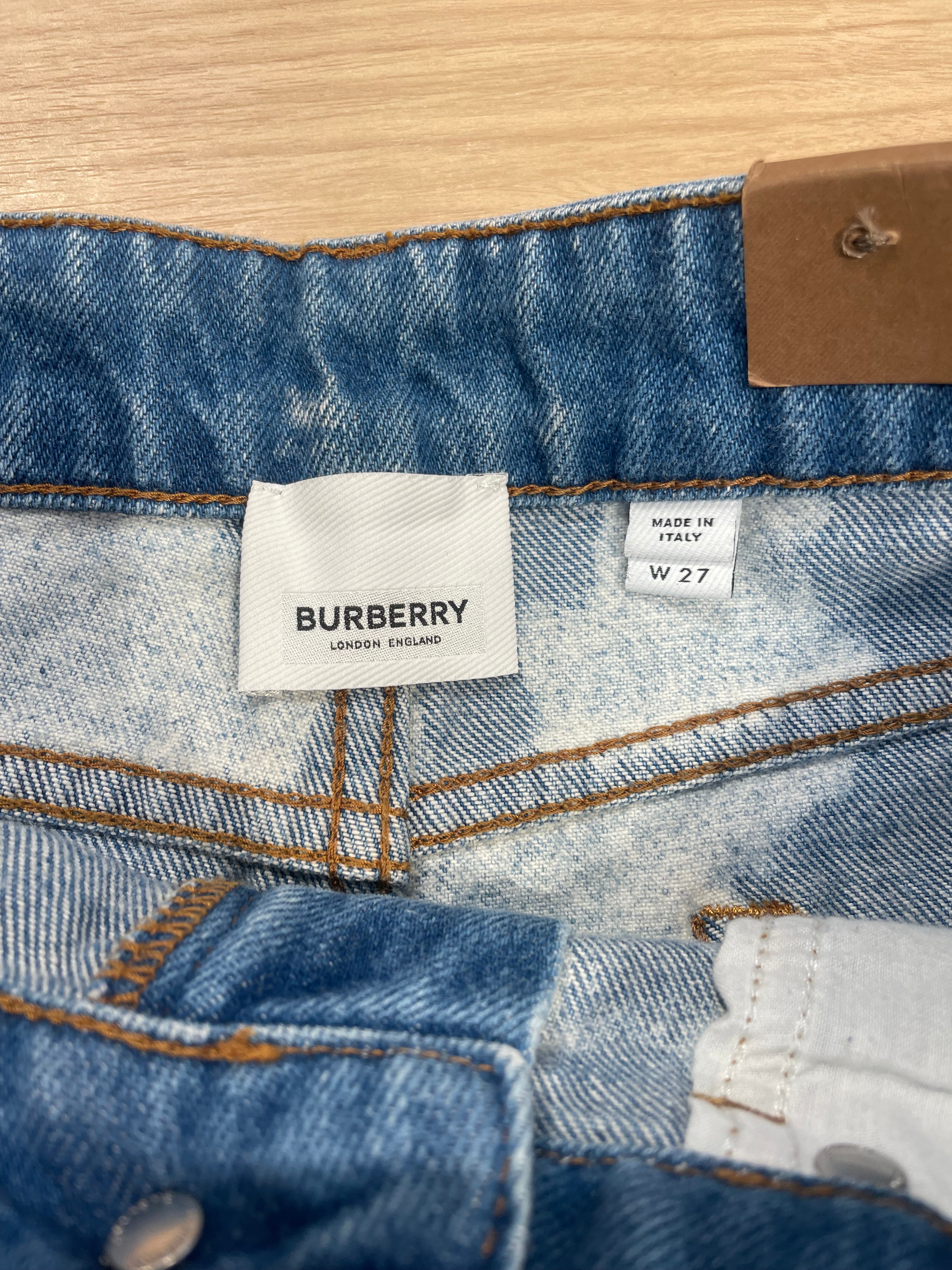 BURBERRY/Pants/27/Denim/BLU/All Over Print/ view 3