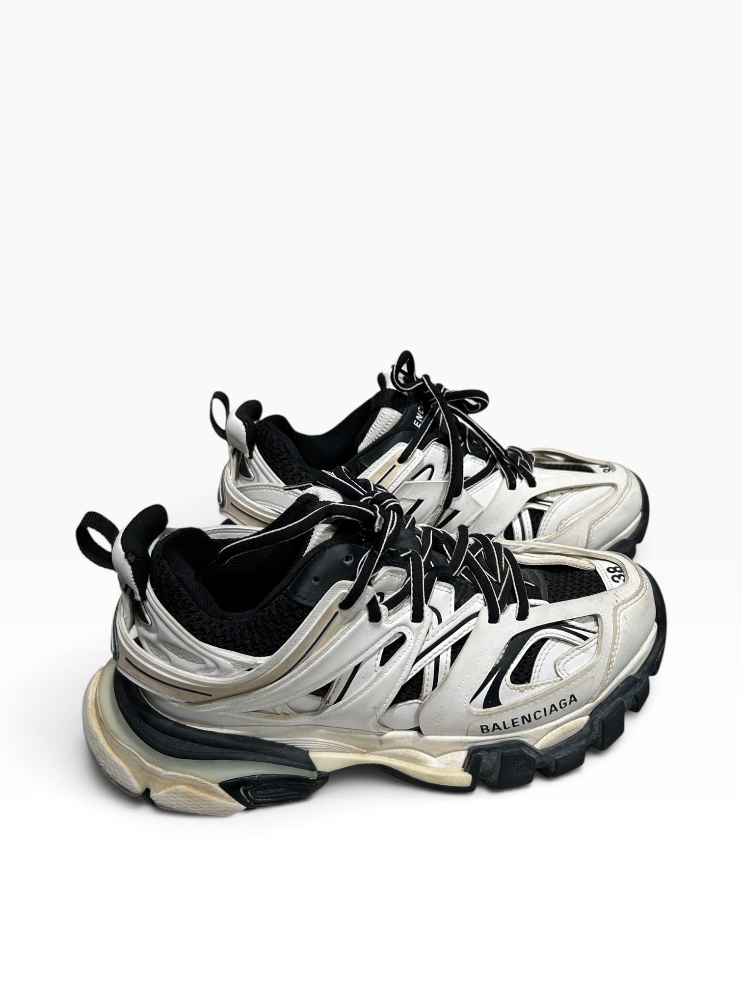 BALENCIAGA/Low-Sneakers/EU 38/Nylon/WHT/TRACK view 1