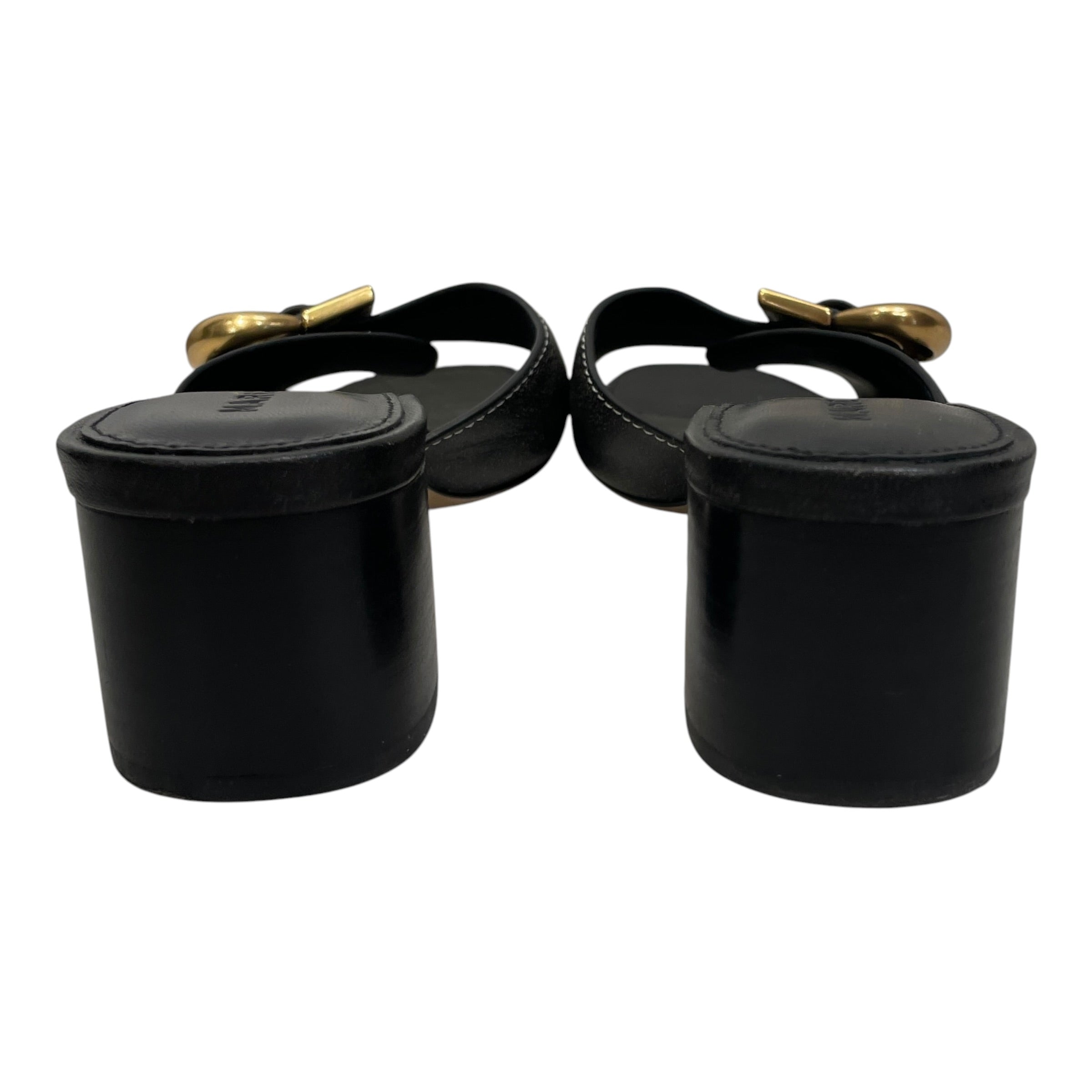 MARC JACOBS/Heels/EU 37/Leather/BLK/Open-Toe/CRACKED LEATHER/BUCKLE view 2