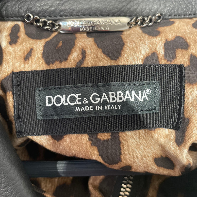 DOLCE&GABBANA/Jacket/52/Leather/MLT/leopard print