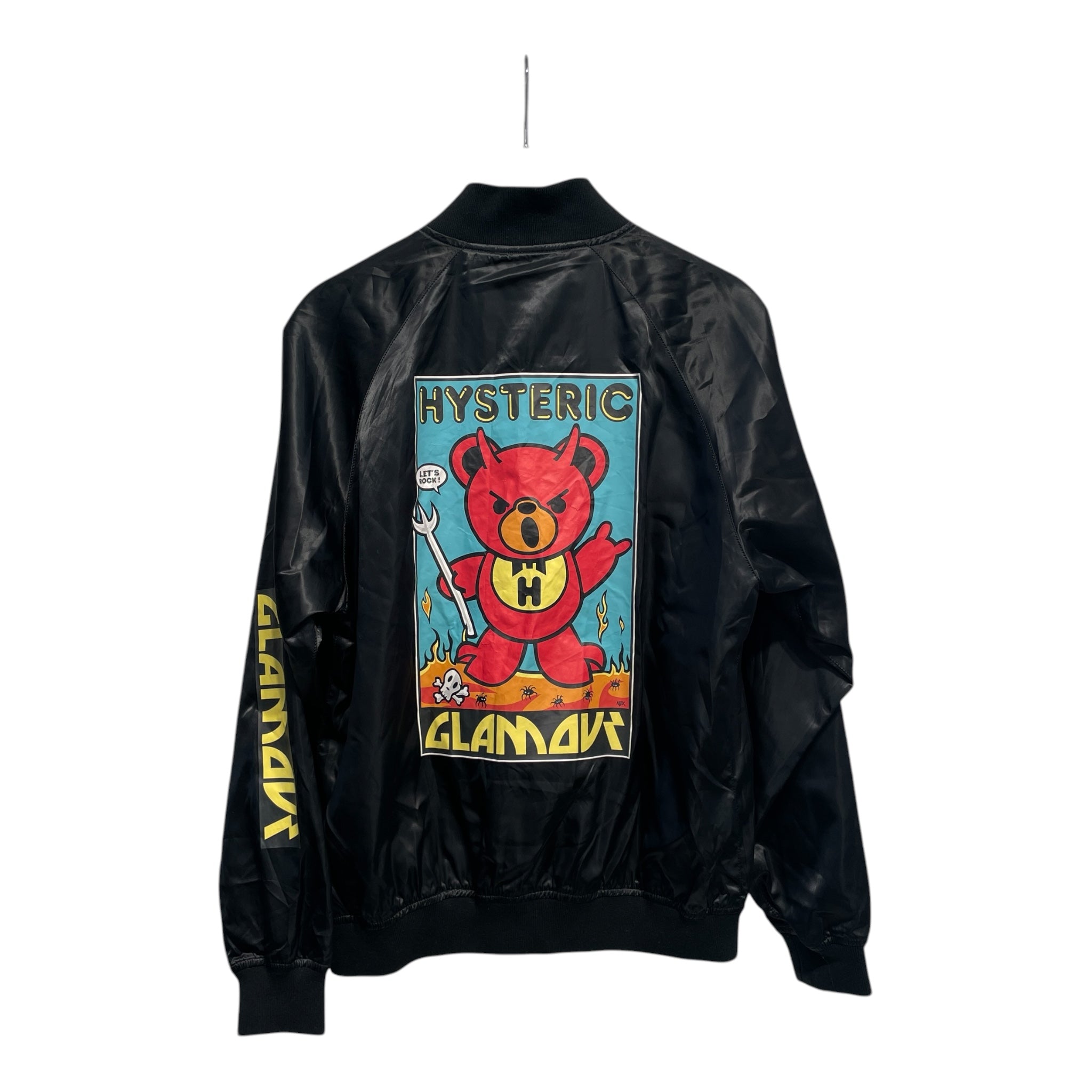 HYSTERIC GLAMOUR/Jacket/S/Silk/BLK/DEVIL BEAR BOMBER view 2