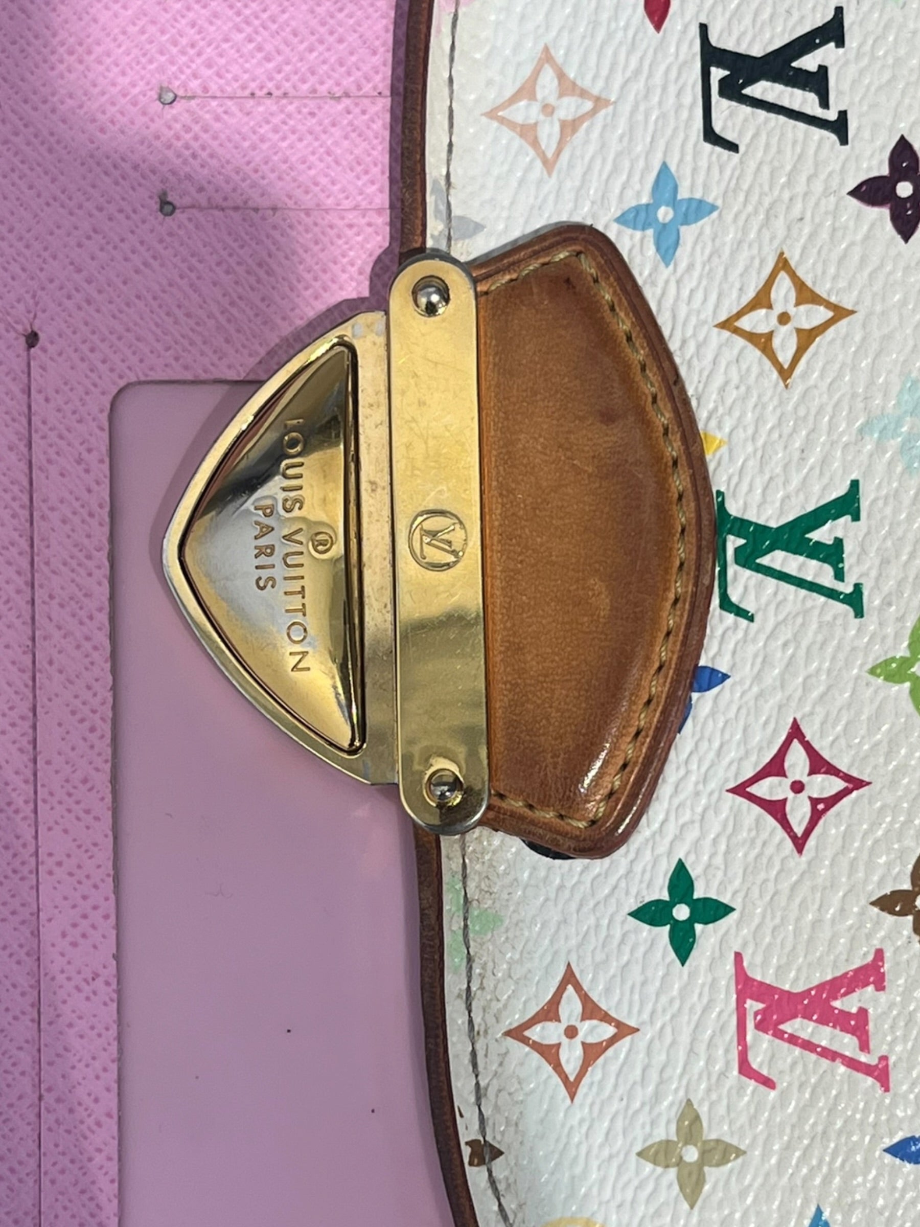 LOUIS VUITTON/Trifold Wallet/Monogram/Leather/WHT/L's/MULTICOLOR GLD LOCK view 4