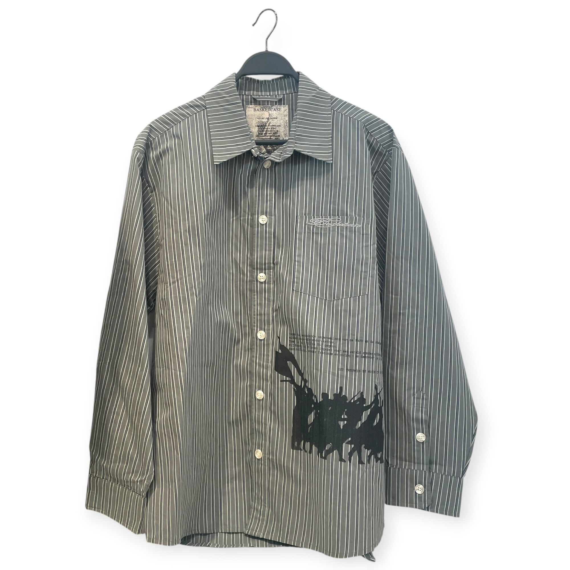 basketcase gallery/LS Shirt/L/Cotton/GRN/Stripe/Riot Button Up view 1