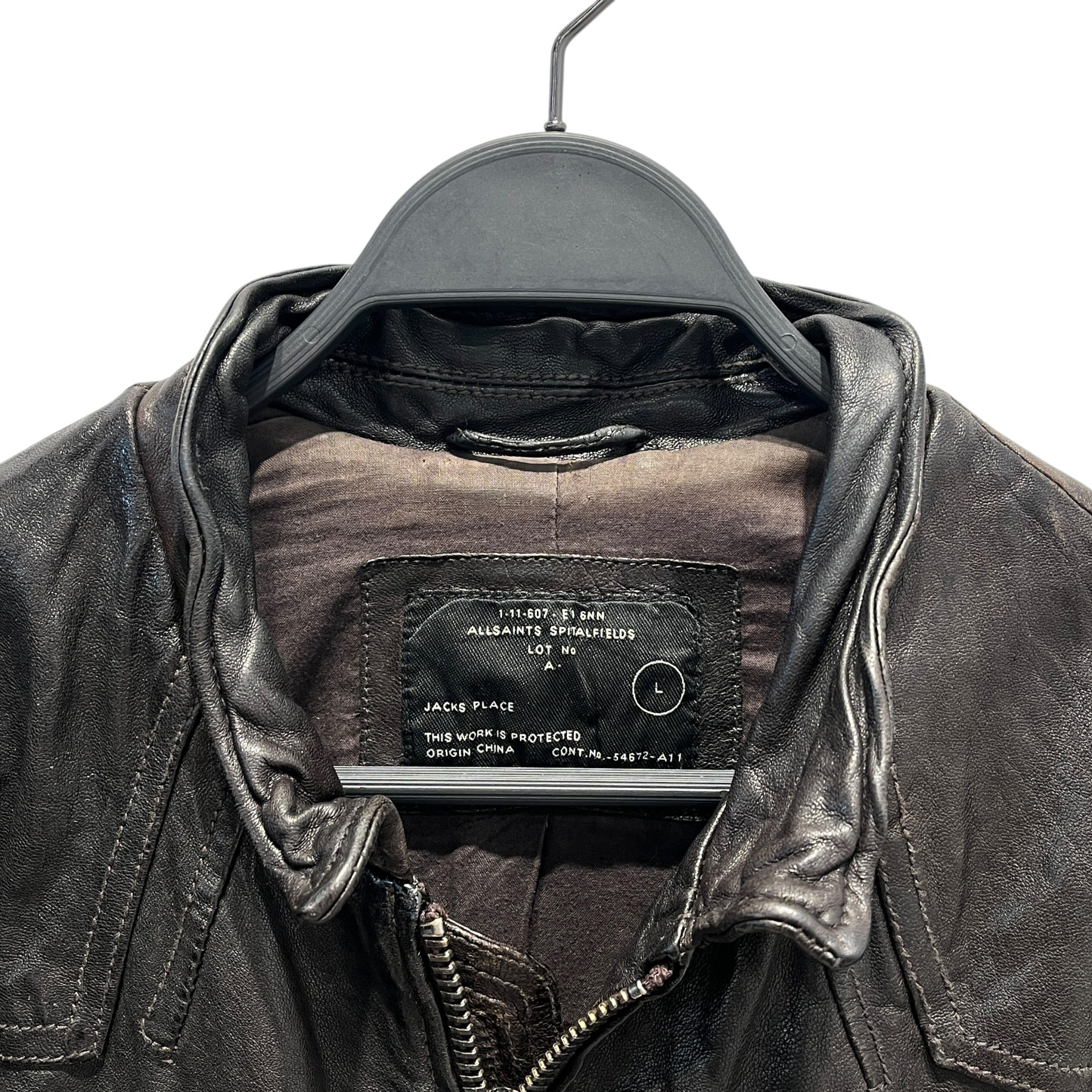 ALLSAINTS/Leather Jkt/L/Leather/BRW/Double Breasted/Spitalfields Jacks Place Jkt view 3