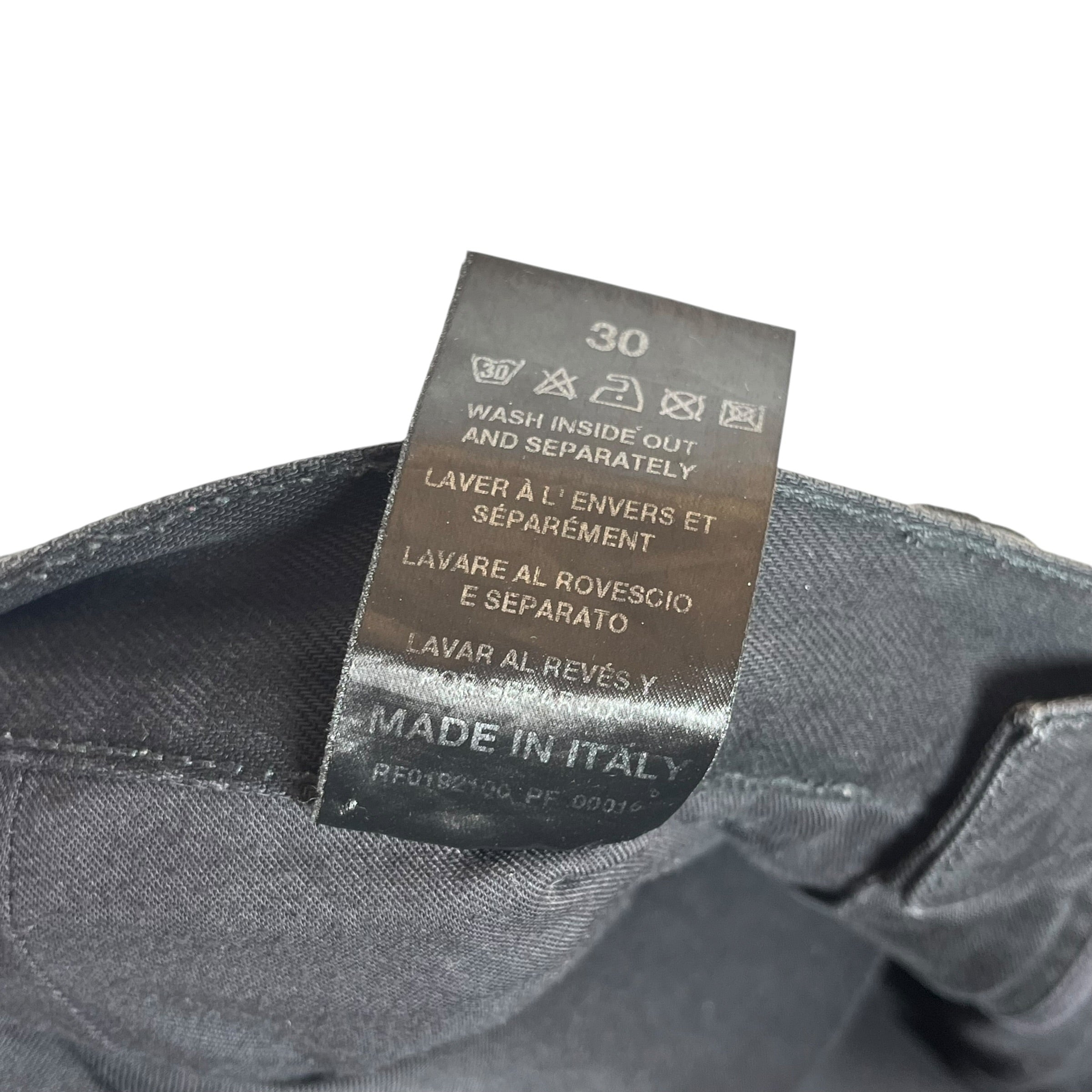 RAF SIMONS/Skinny Pants/30/Denim/BLK/DOUBLE LAYERED DESTROYED DENIM view 5