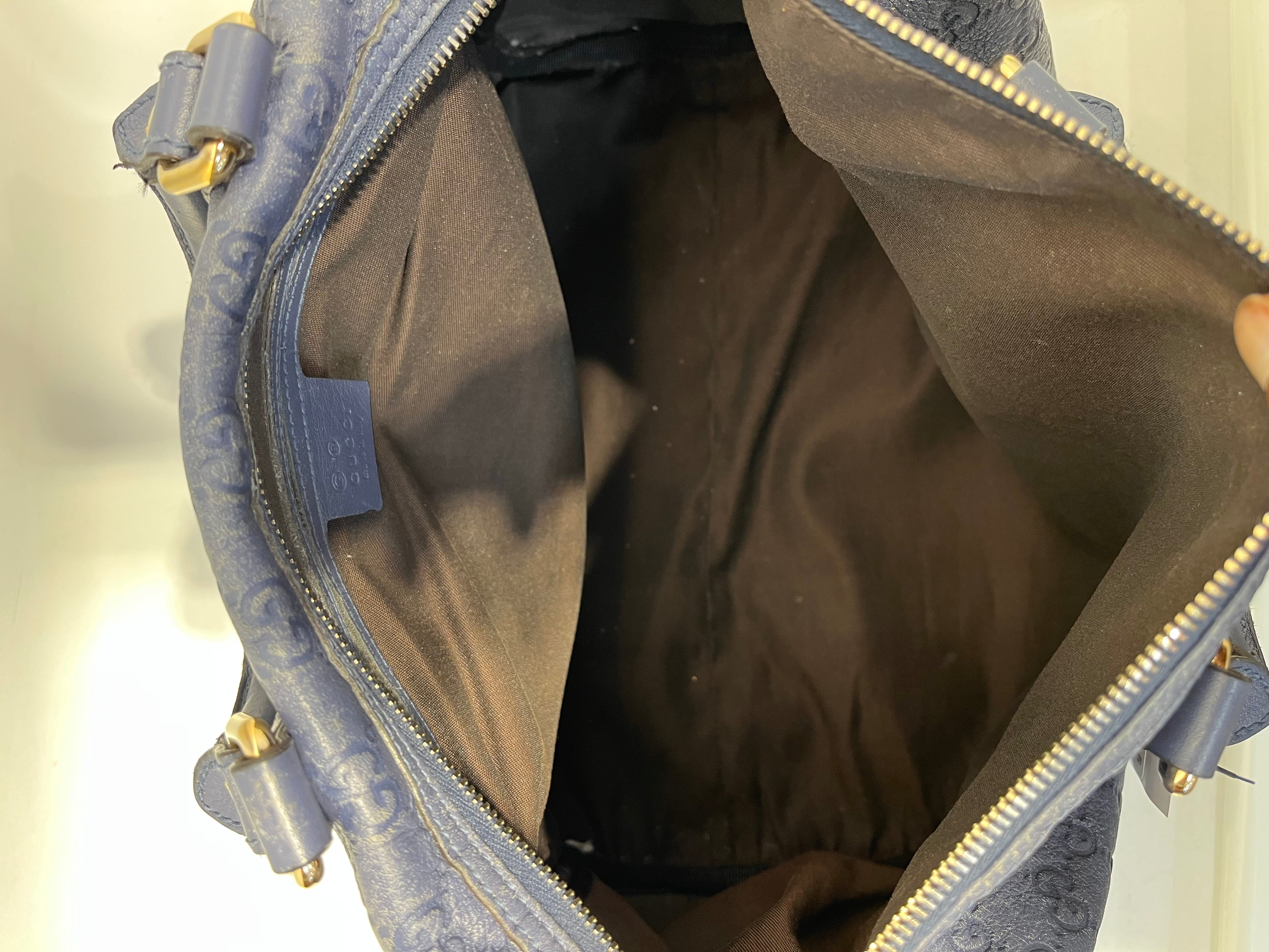 GUCCI/Boston Bag/Leather/BLU/GG Blue Leather Boston Bag view 10