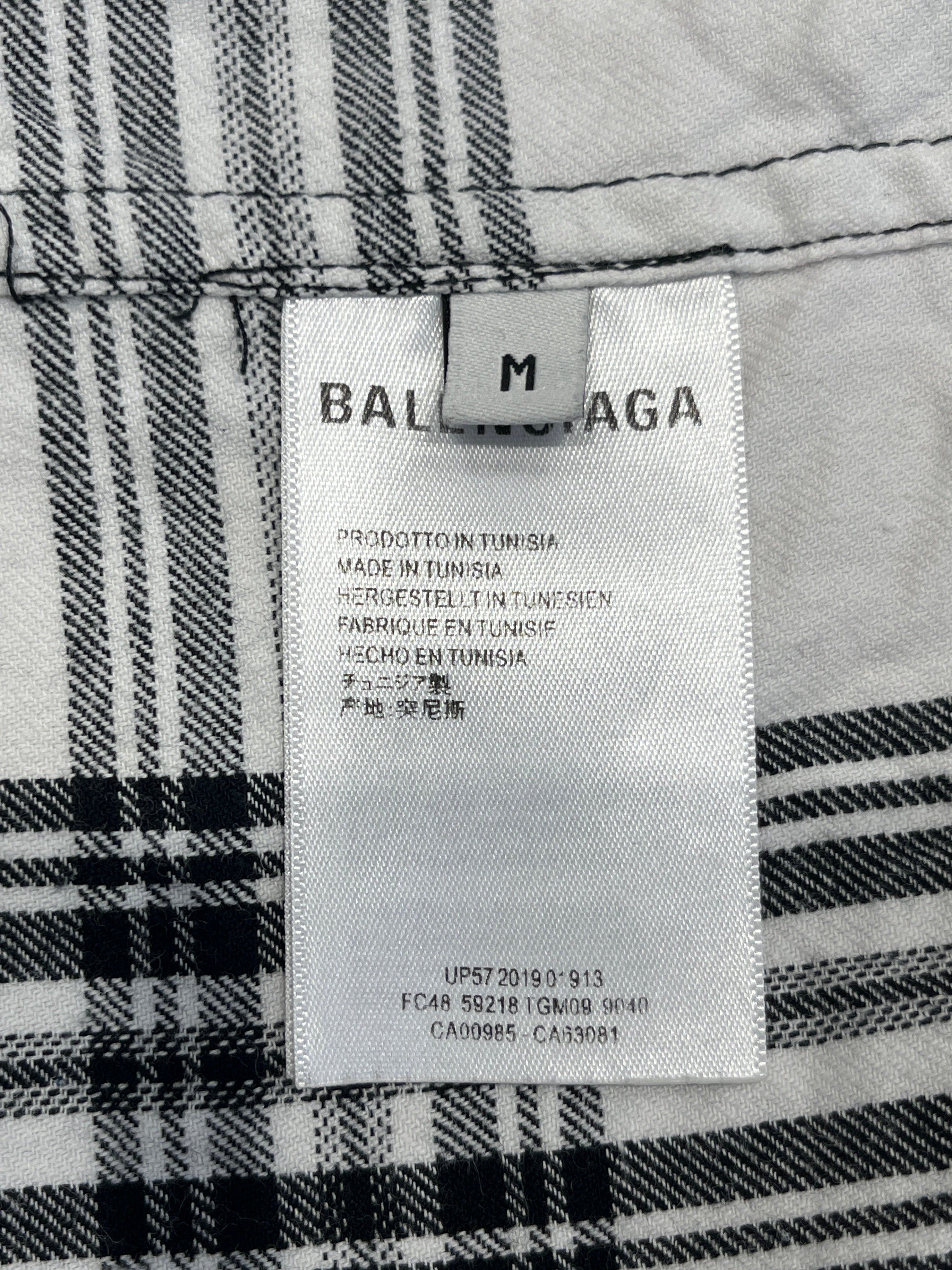 BALENCIAGA/Flannel Shirt/M/Cotton/WHT/Plaid/ view 4