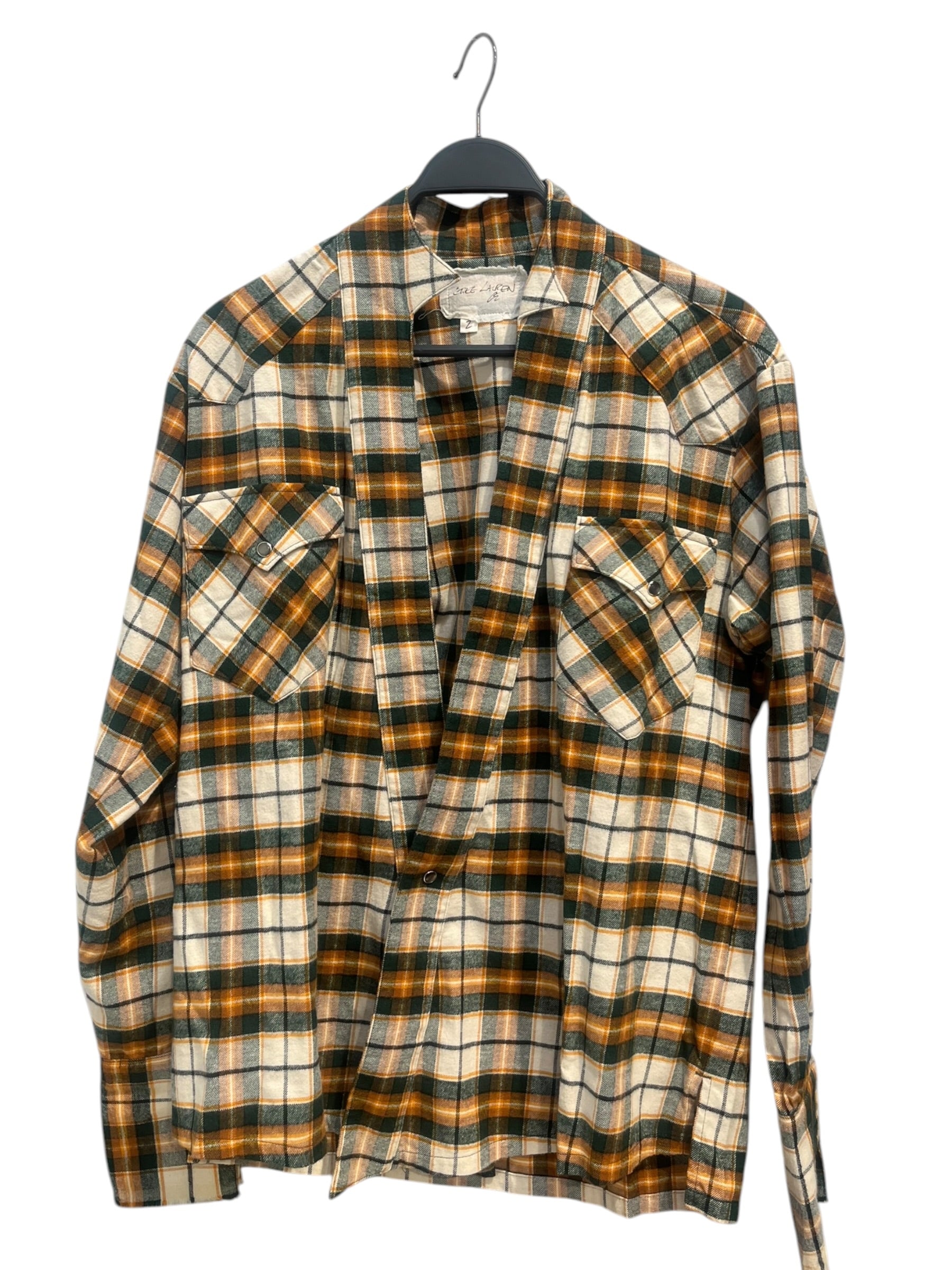 GREG LAUREN/Flannel Shirt/2/Cotton/MLT/Plaid/KIMONO STYLE view 1
