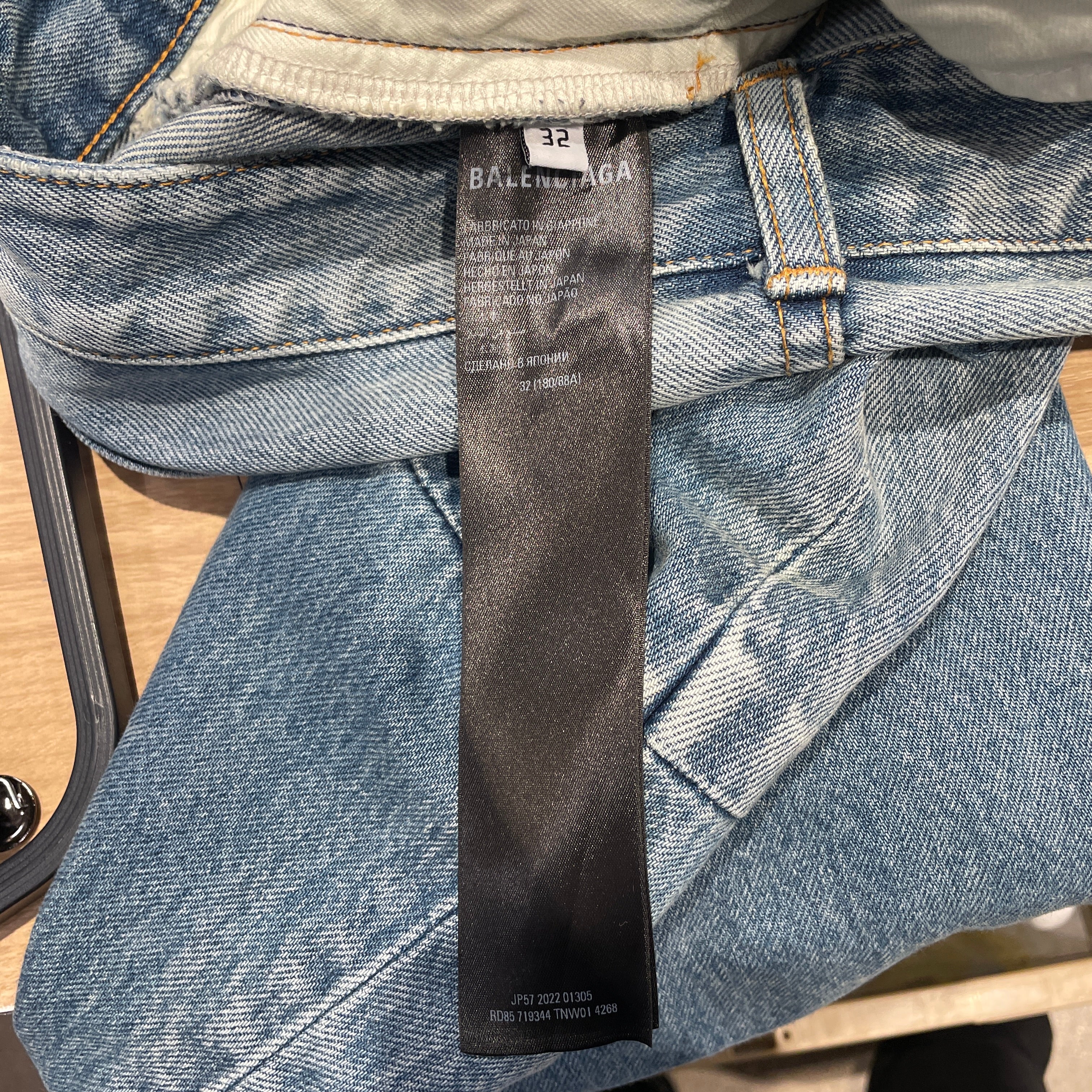 BALENCIAGA/Pants/32/Denim/BLU/2022 view 3